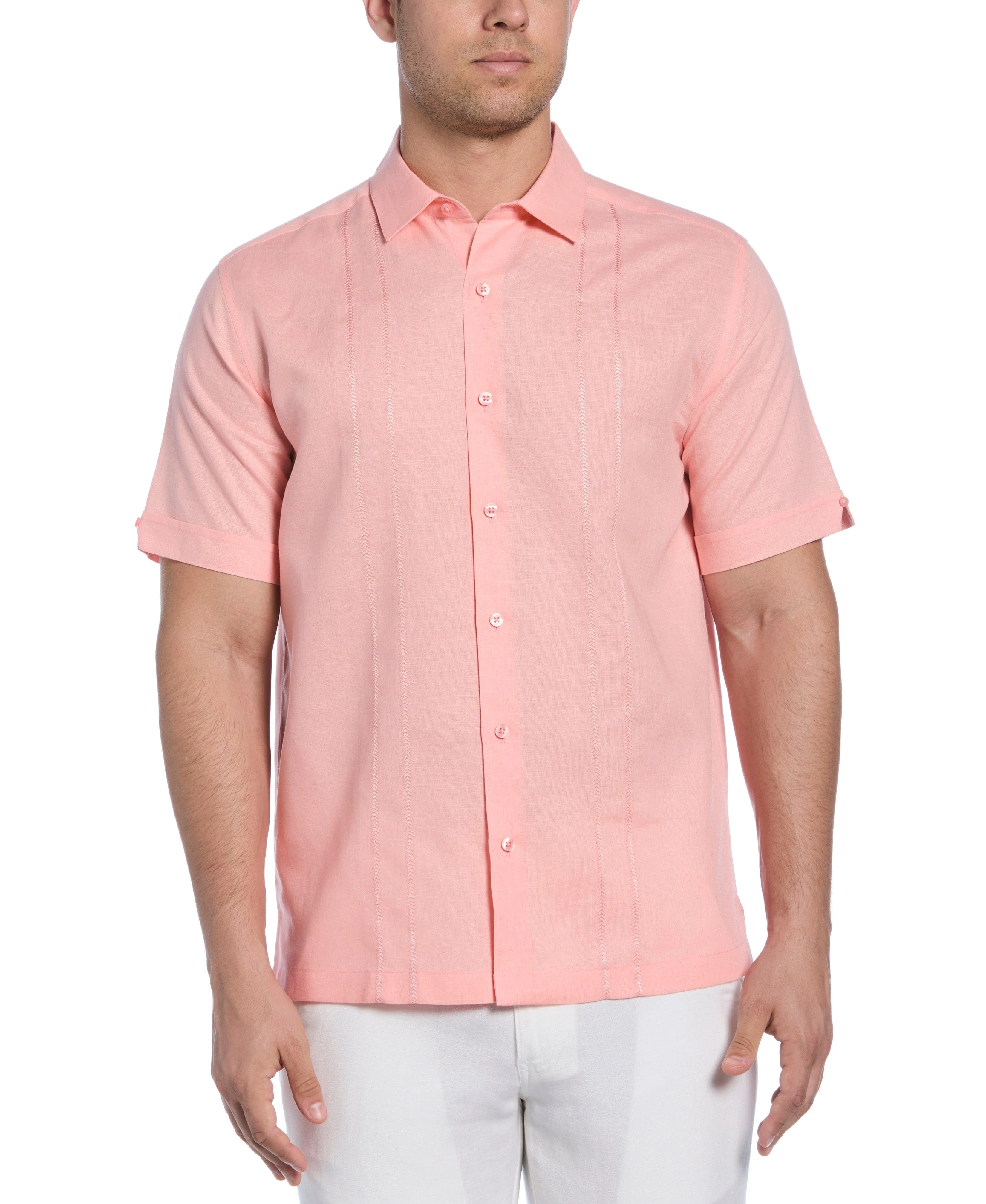 Linen Blend Embroidered Panel Shirt - Image 18