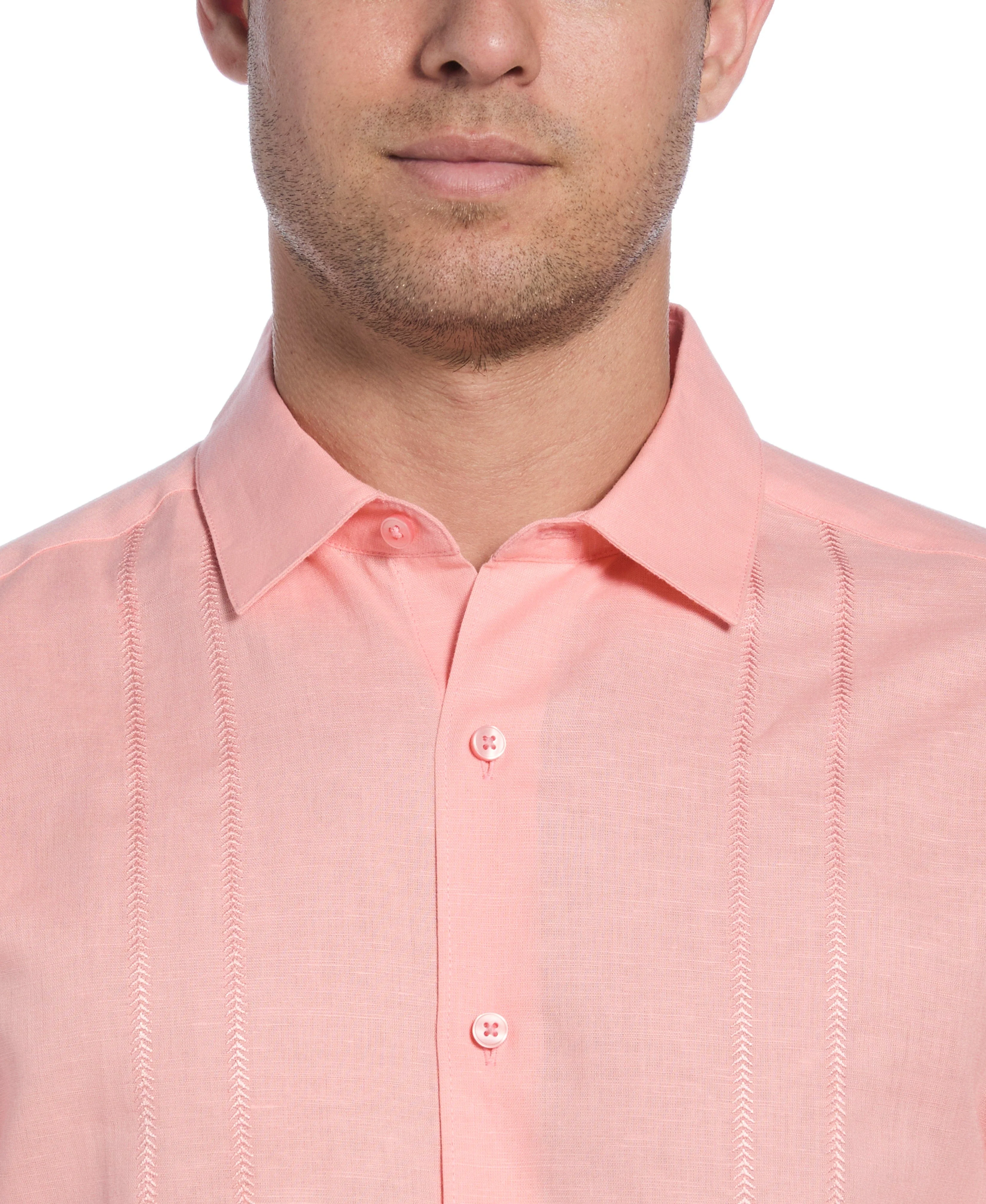 Linen Blend Embroidered Panel Shirt - Image 21