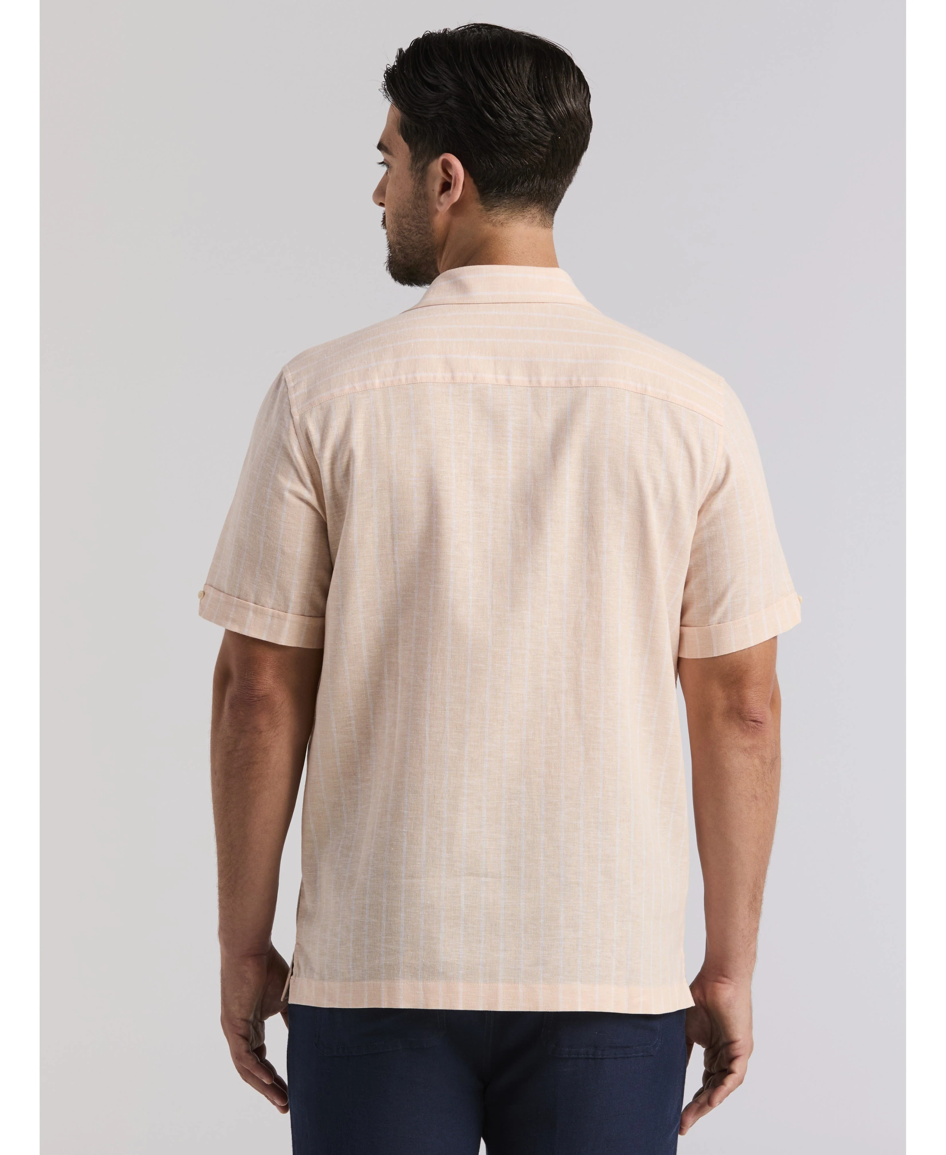 Linen Blend Engineered Stripe Shirt - Image 3