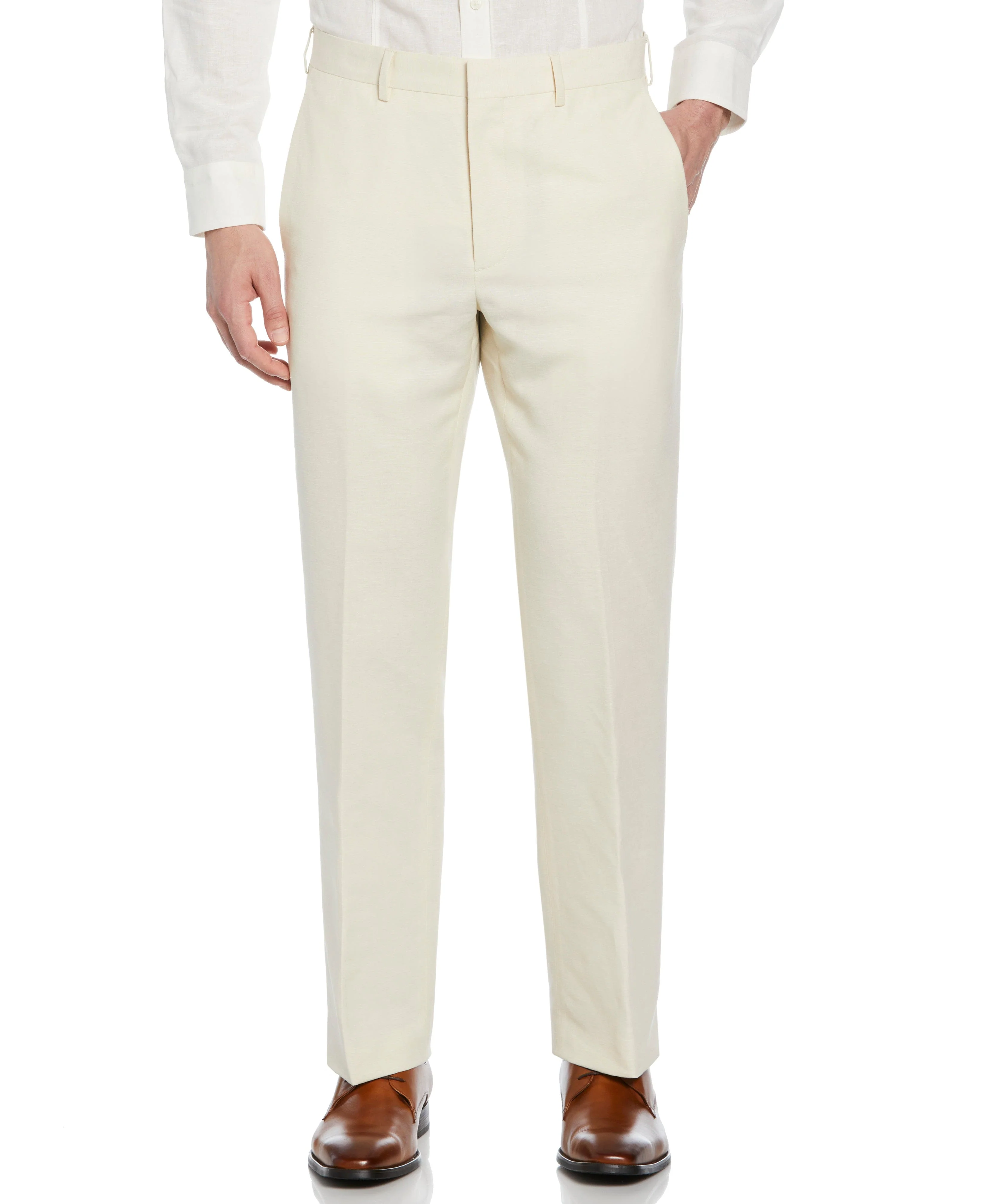 Linen Blend Flat Front Dress Pant - Image 10