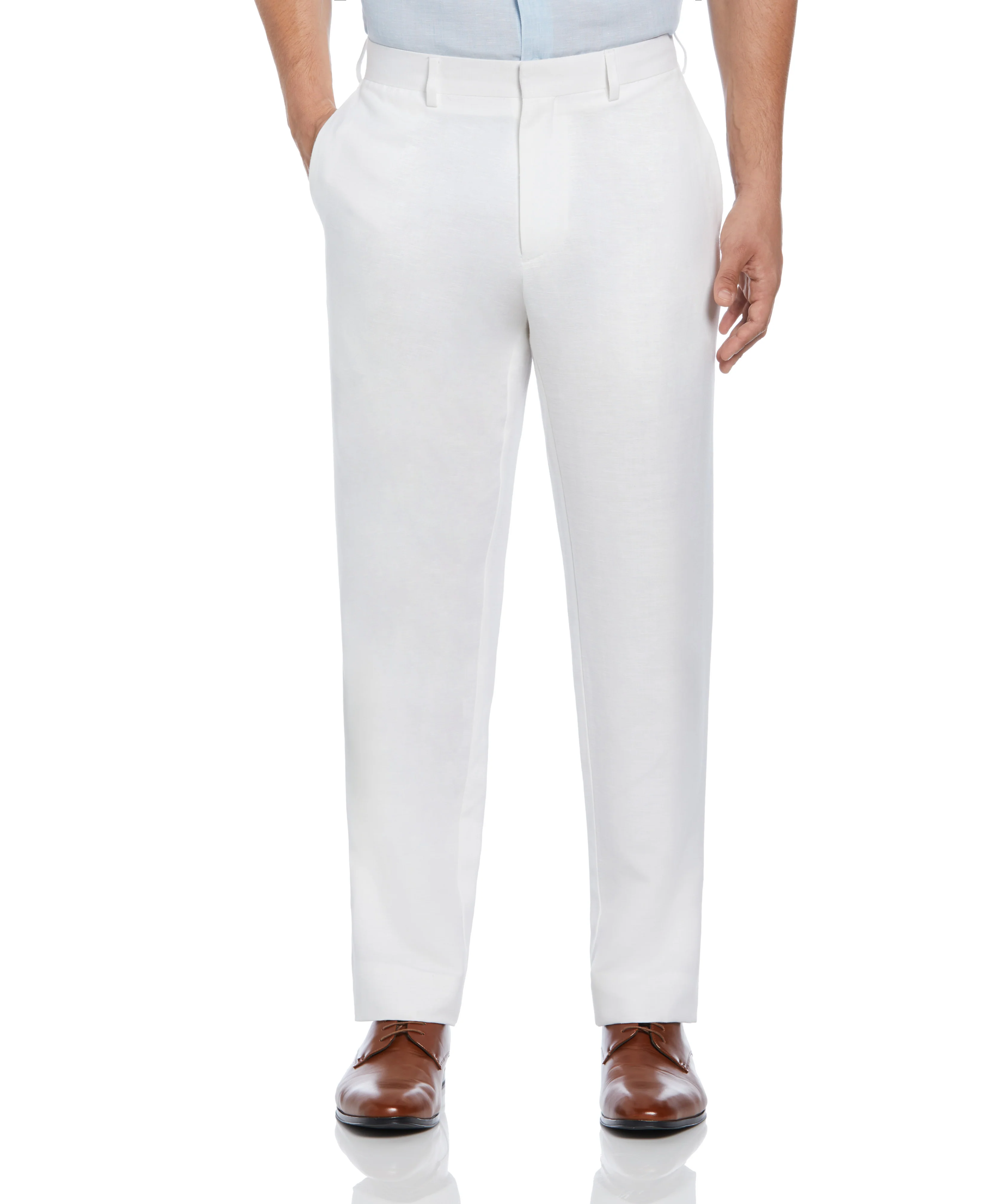 Linen Blend Flat Front Dress Pant - Image 3