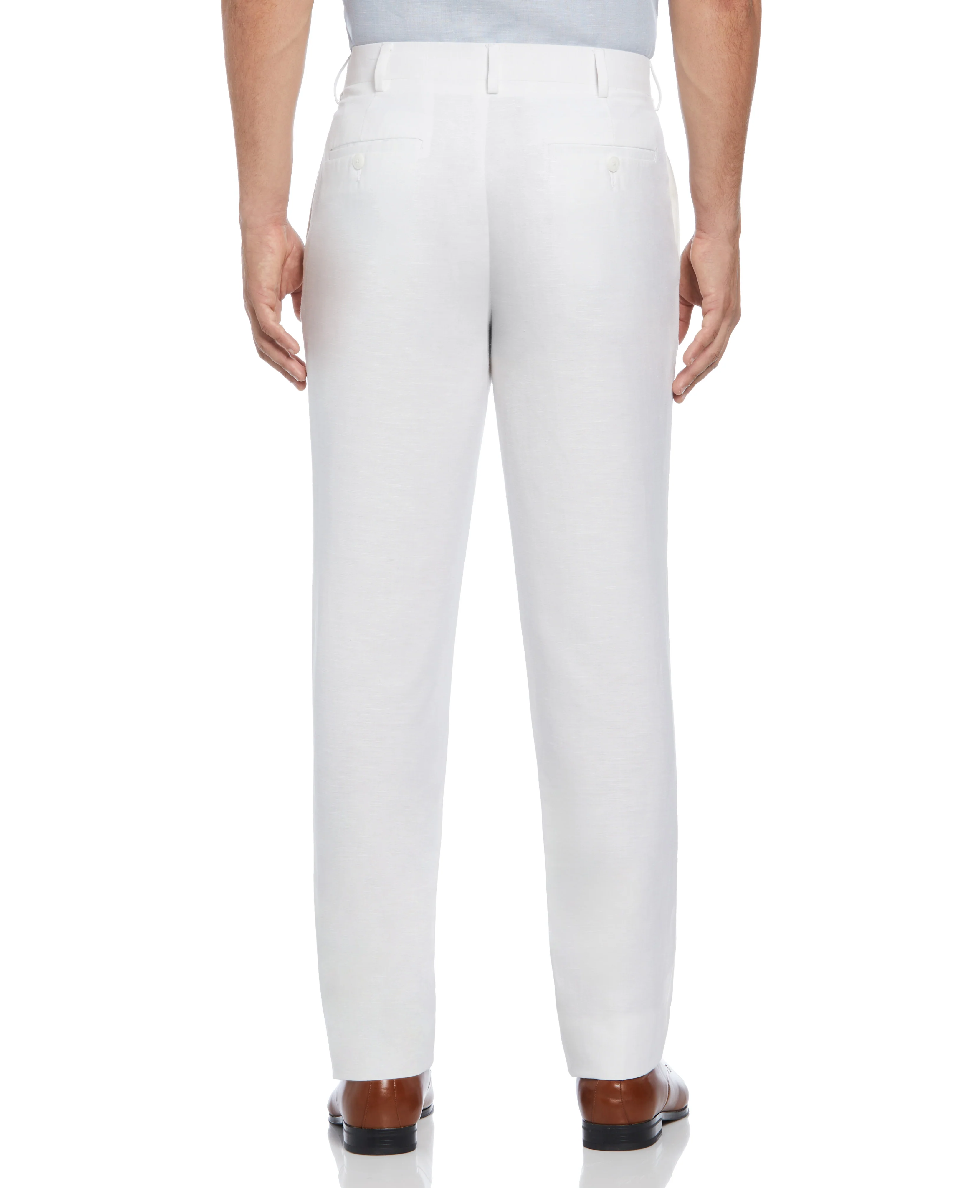 Linen Blend Flat Front Dress Pant - Image 4
