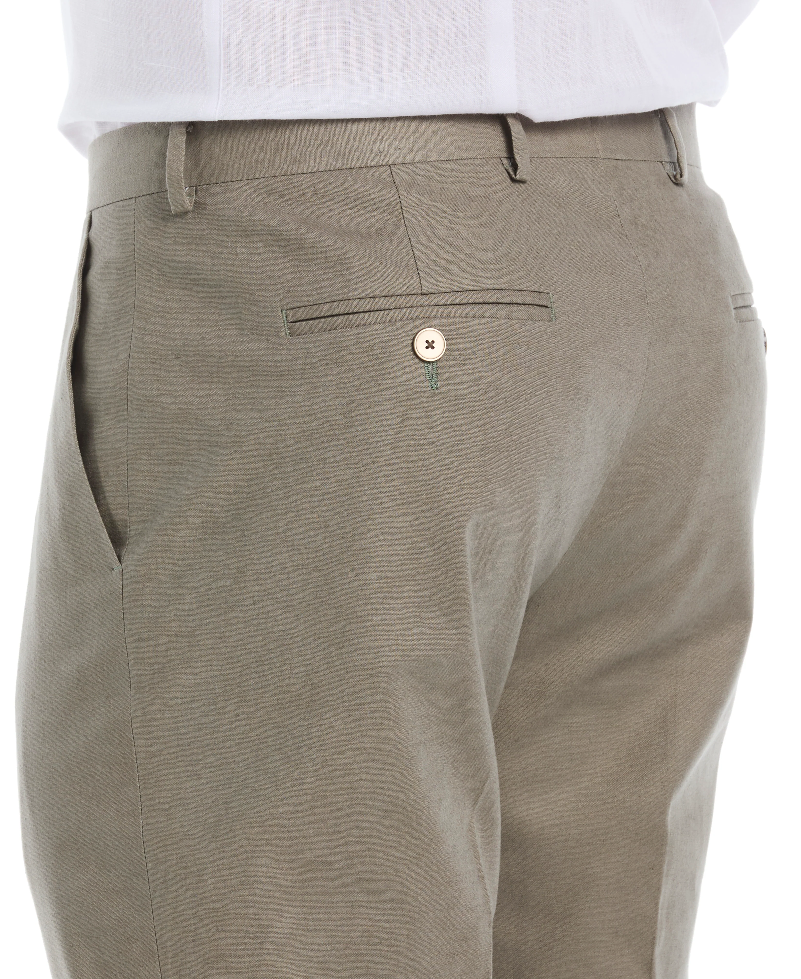 Linen Blend Flat Front Pant - Image 3