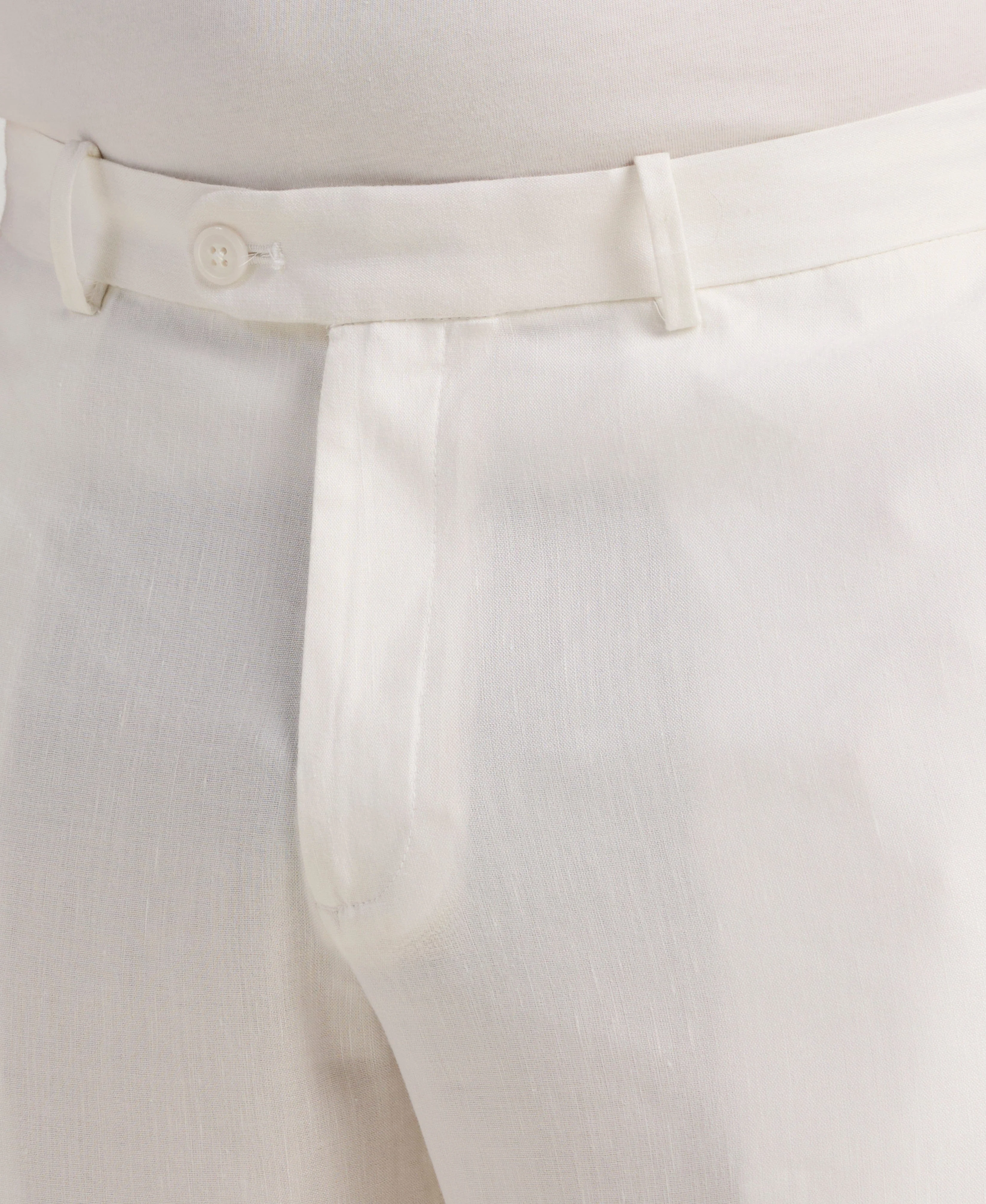 Linen-Blend Stretch Flat-Front Shorts - Image 12