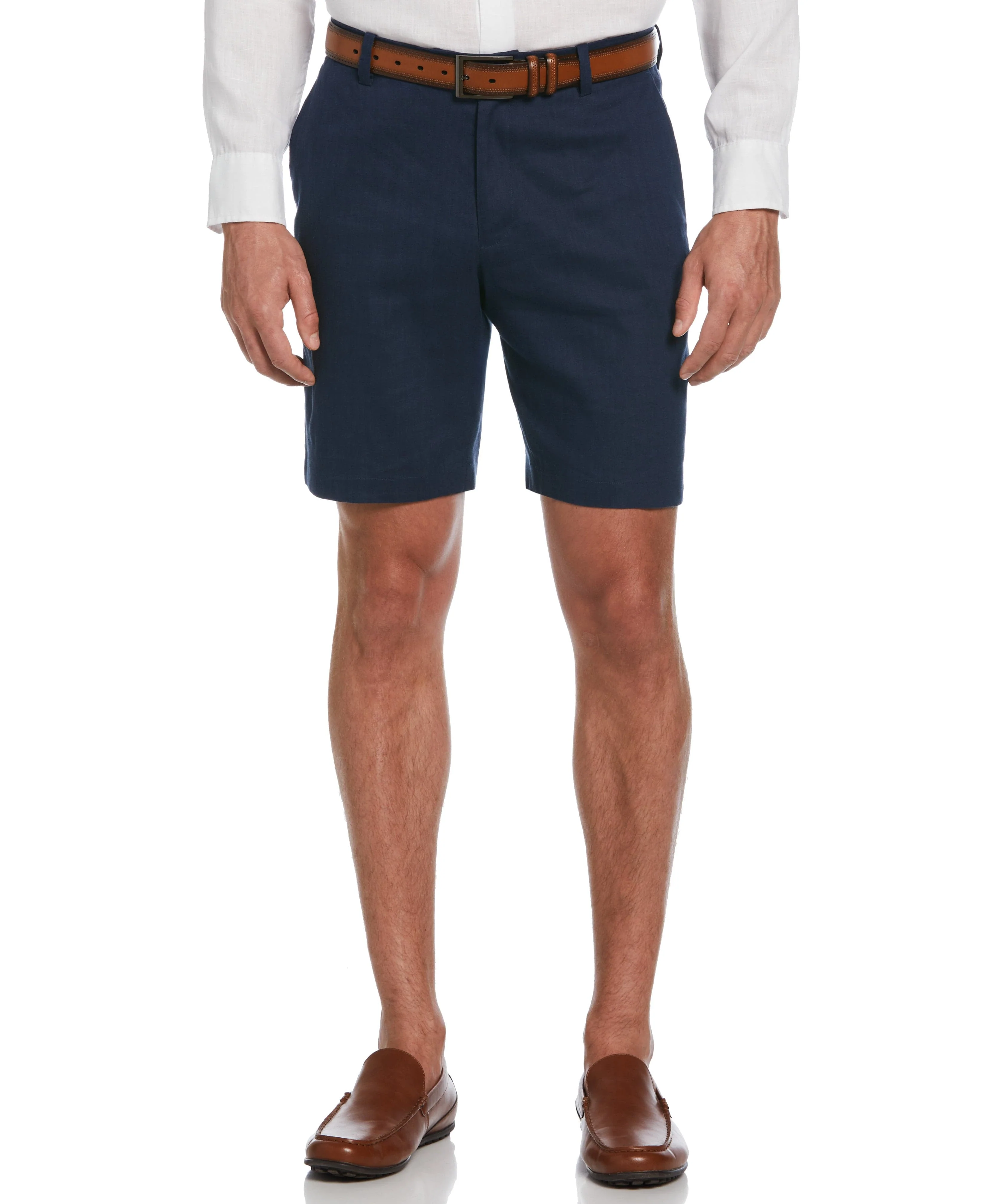 Linen-Blend Stretch Flat-Front Shorts - Image 14
