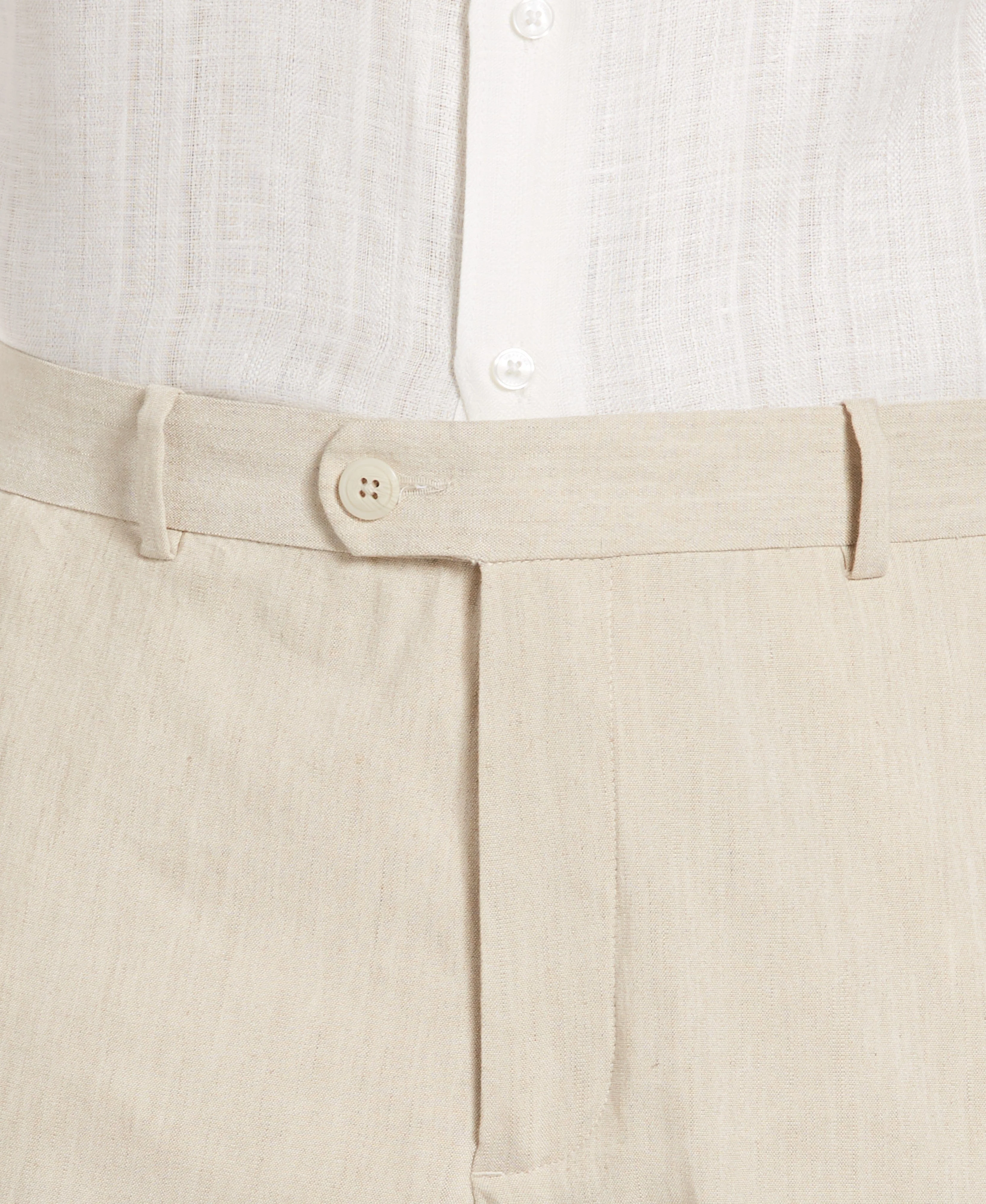 Linen-Blend Stretch Flat-Front Shorts - Image 19
