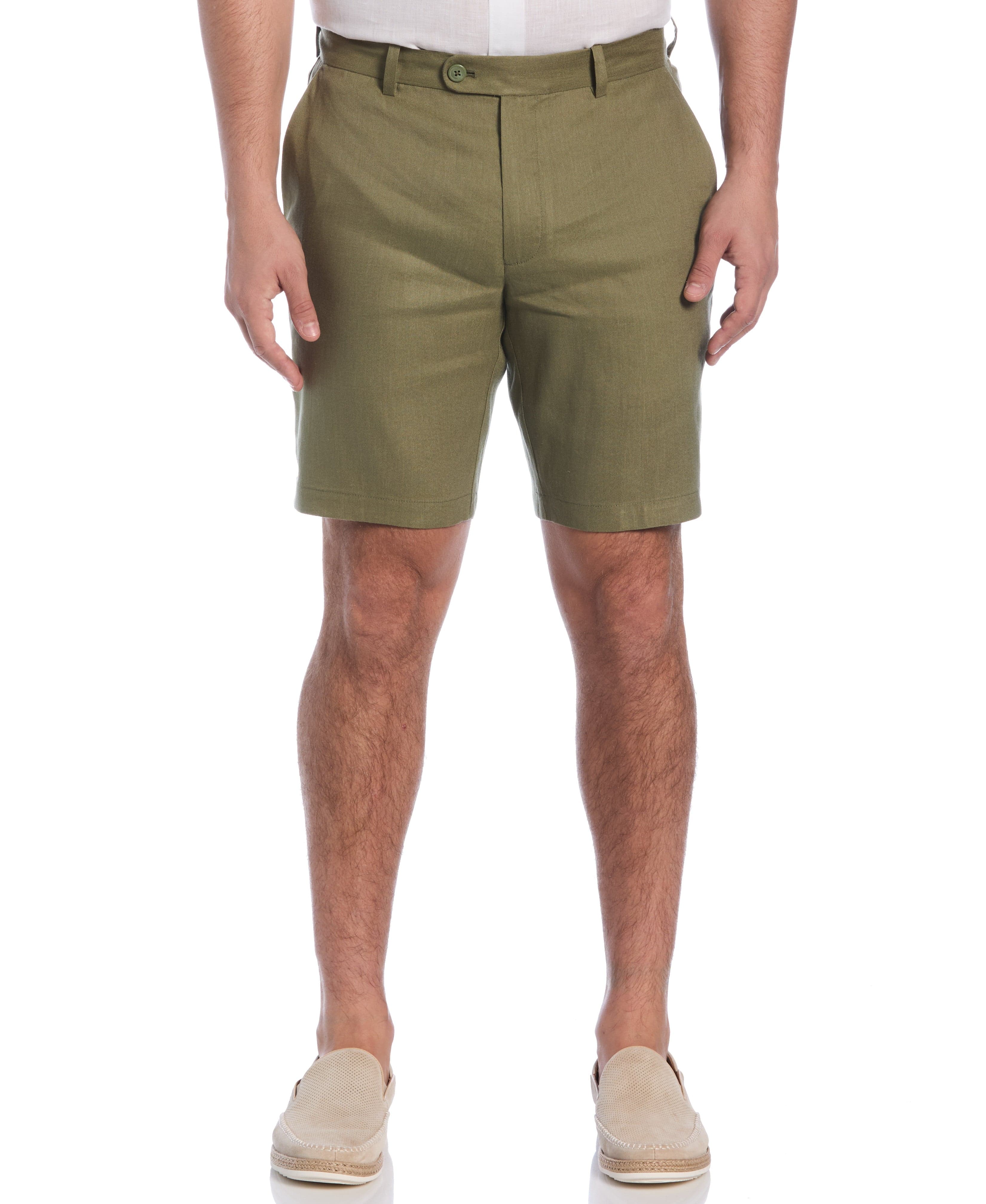 Linen-Blend Stretch Flat-Front Shorts - Image 6