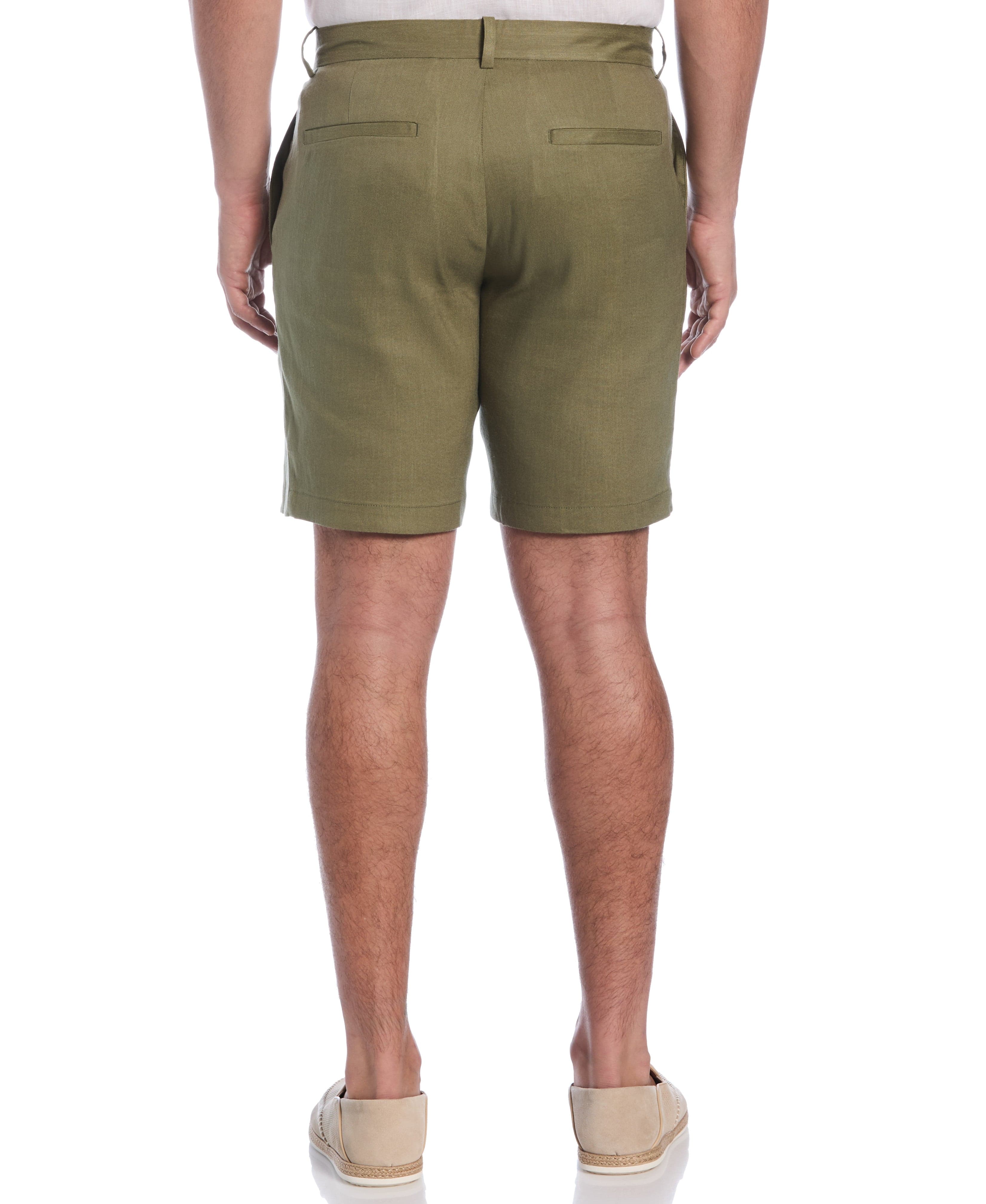 Linen-Blend Stretch Flat-Front Shorts - Image 7