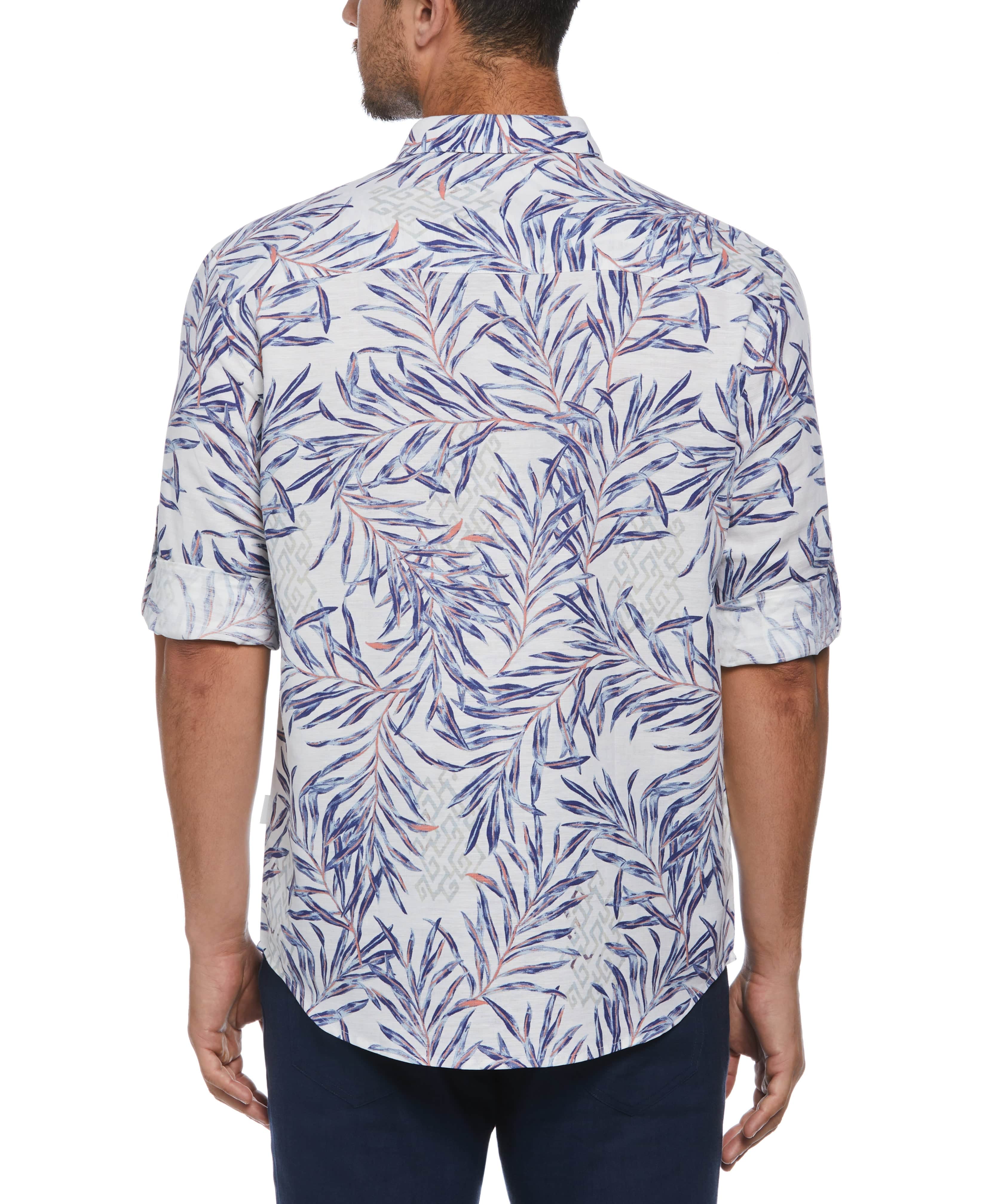 Linen Blend Geo Leaf Print Shirt - Image 2