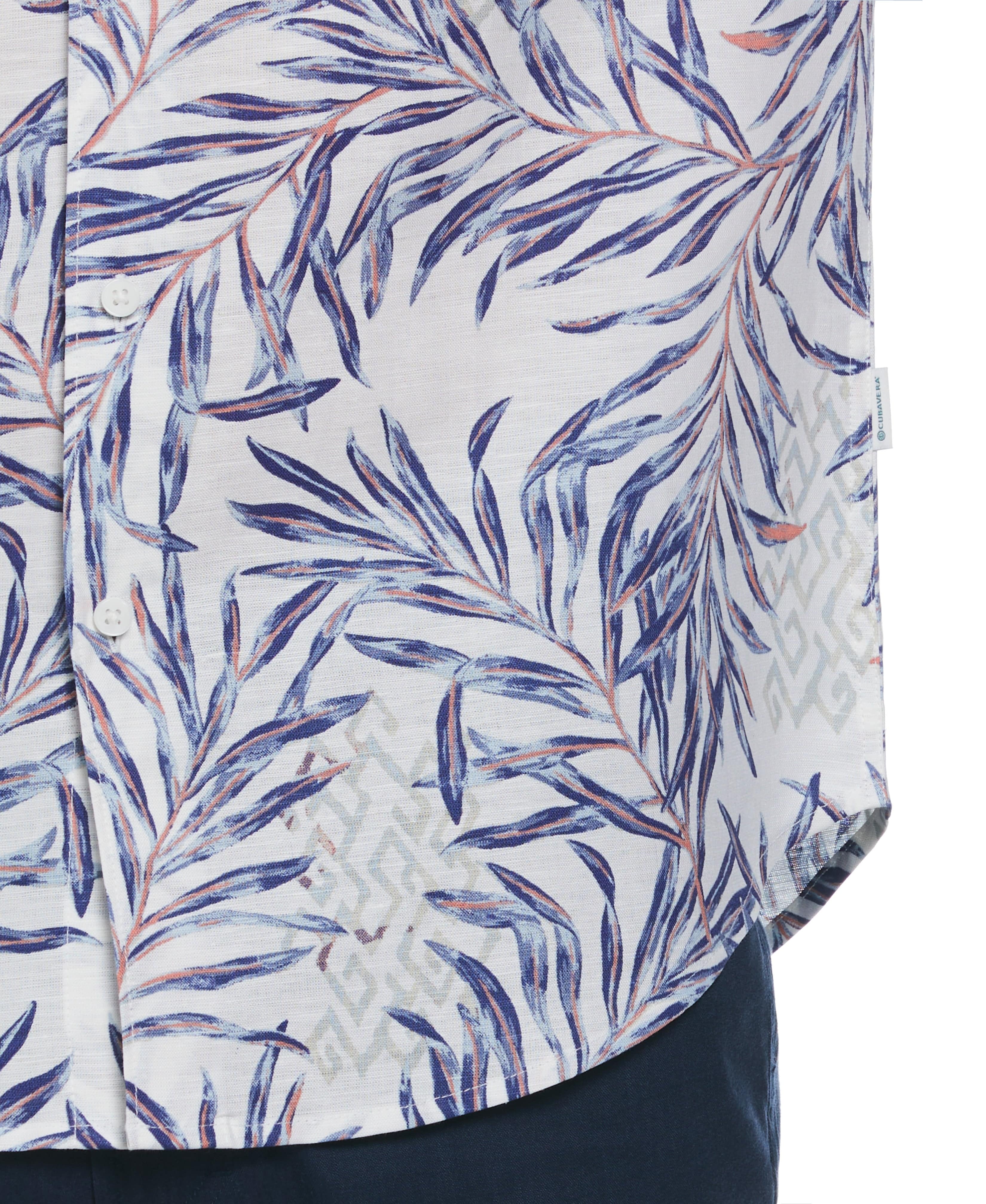 Linen Blend Geo Leaf Print Shirt - Image 3
