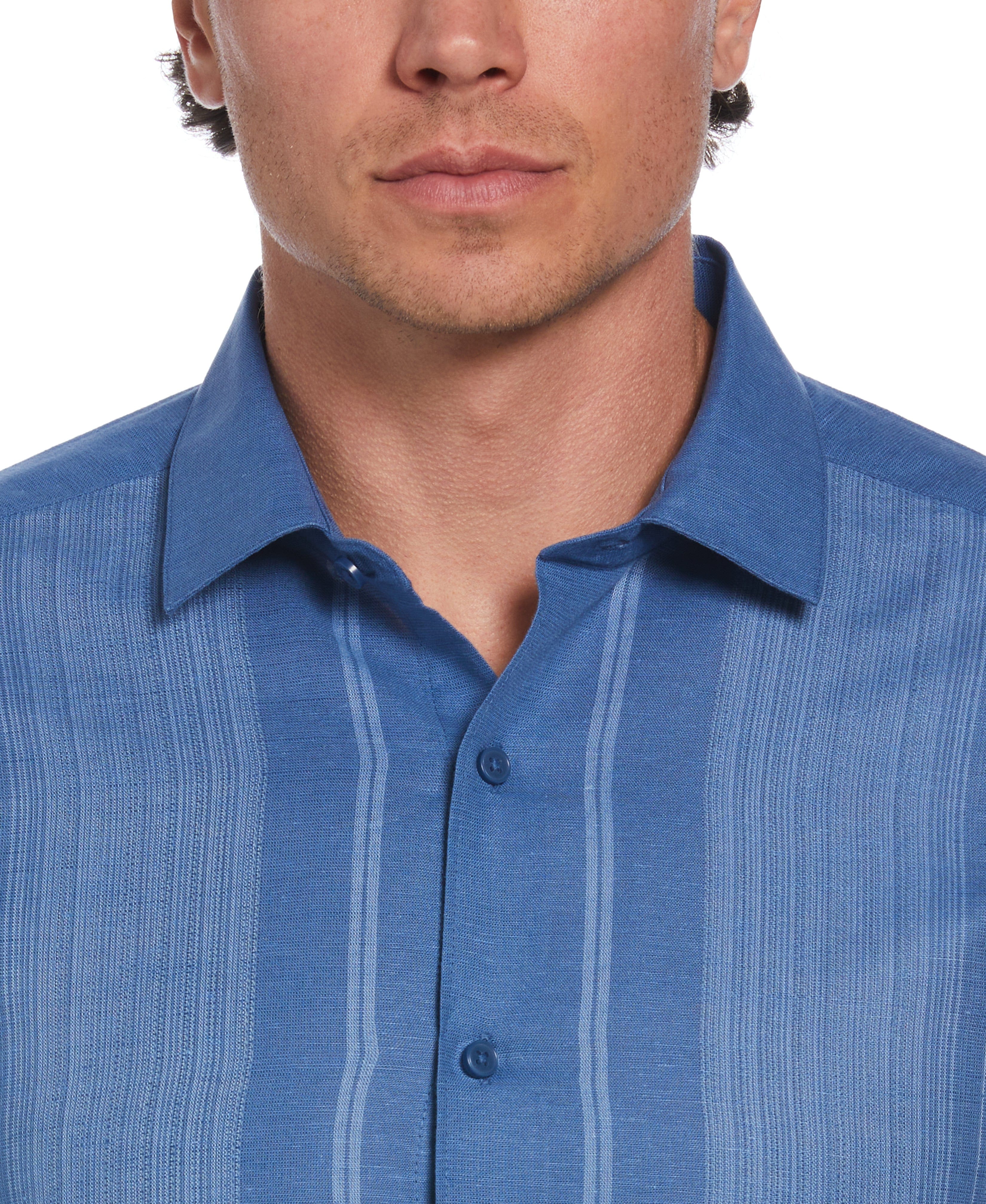 Big & Tall Linen Blend Gradient Panel Shirt - Image 3