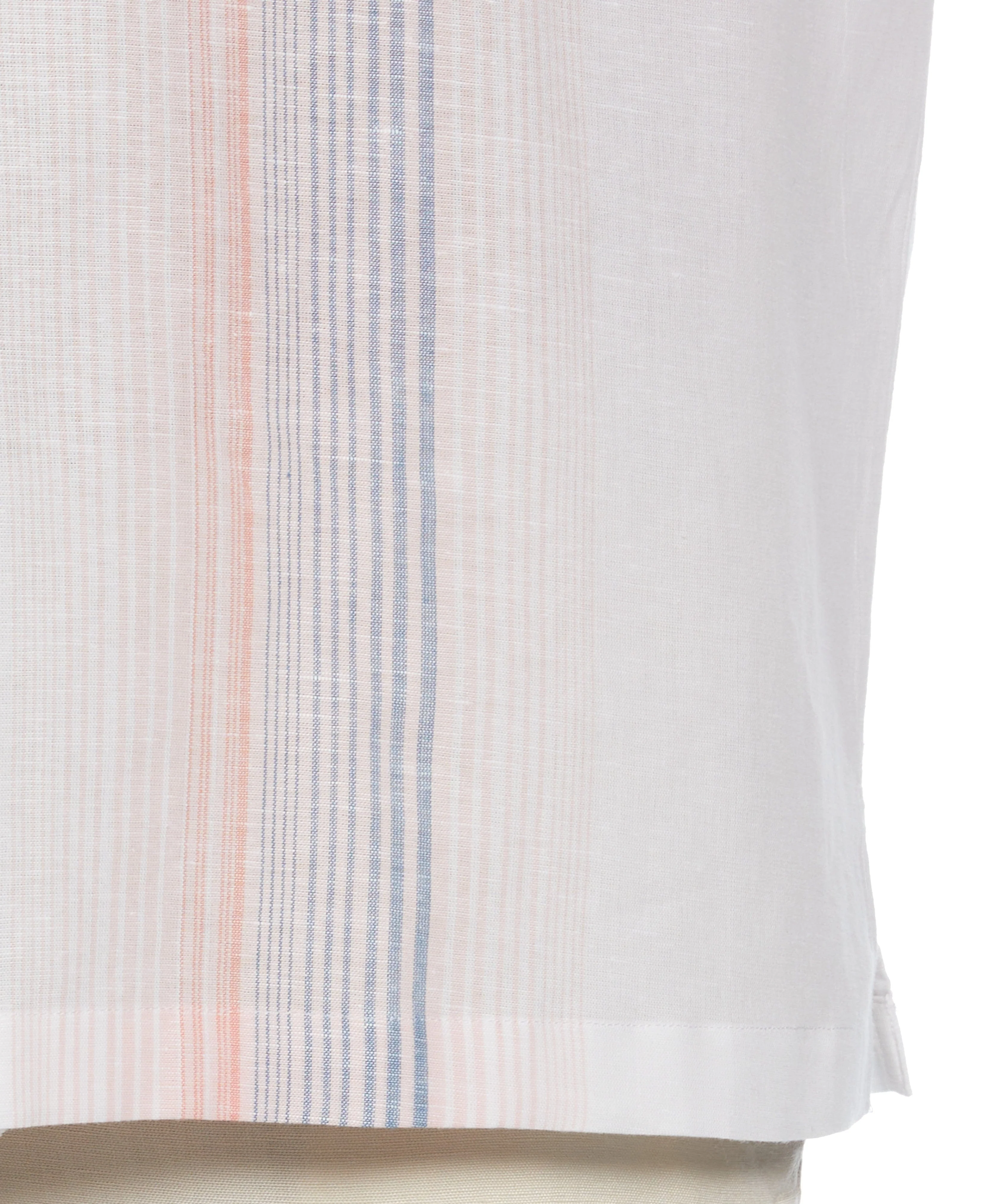 Big & Tall Linen Blend Gradient Stripe Panel Shirt - Image 3