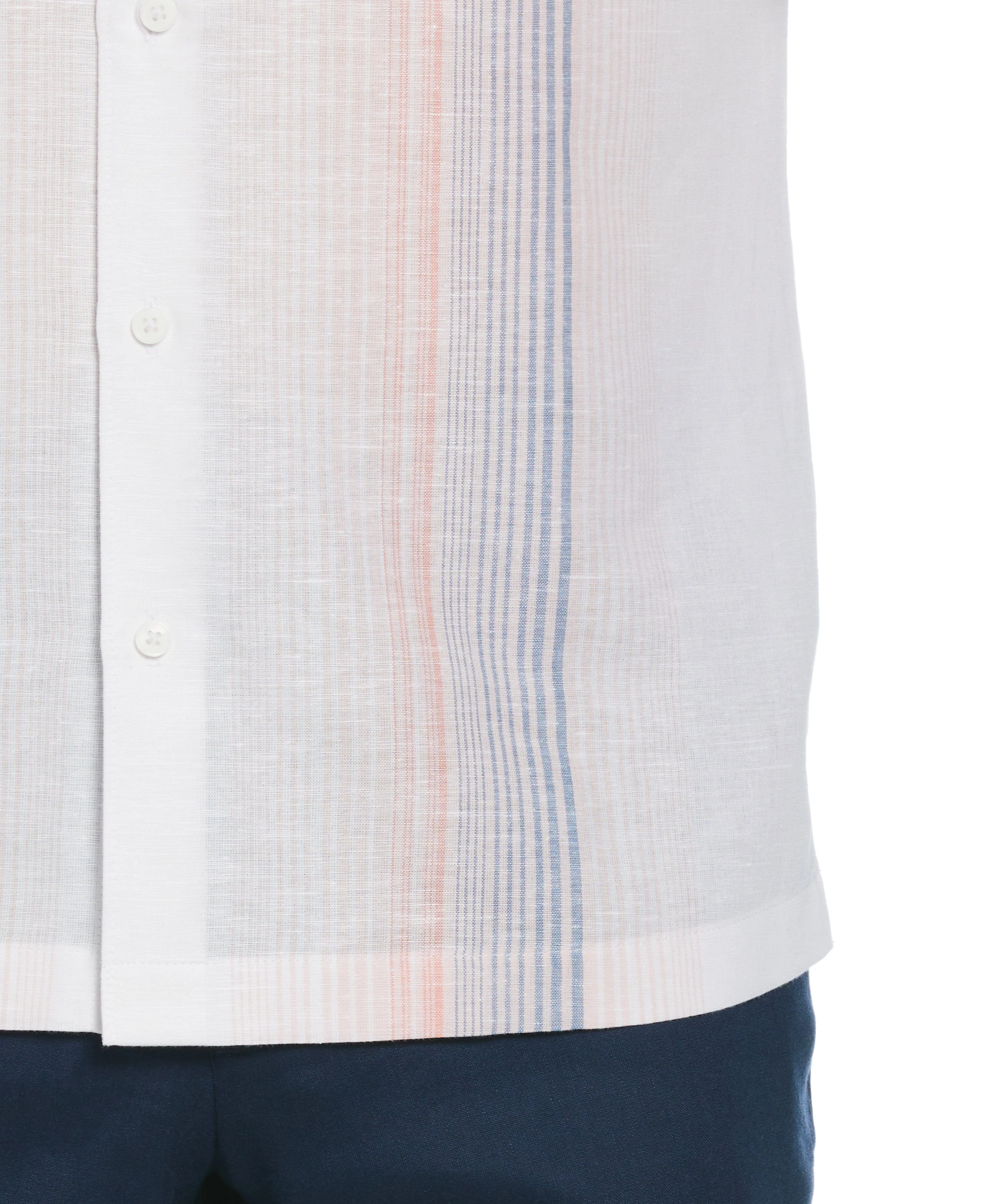 Linen Blend Gradient Stripe Panel Shirt - Image 4
