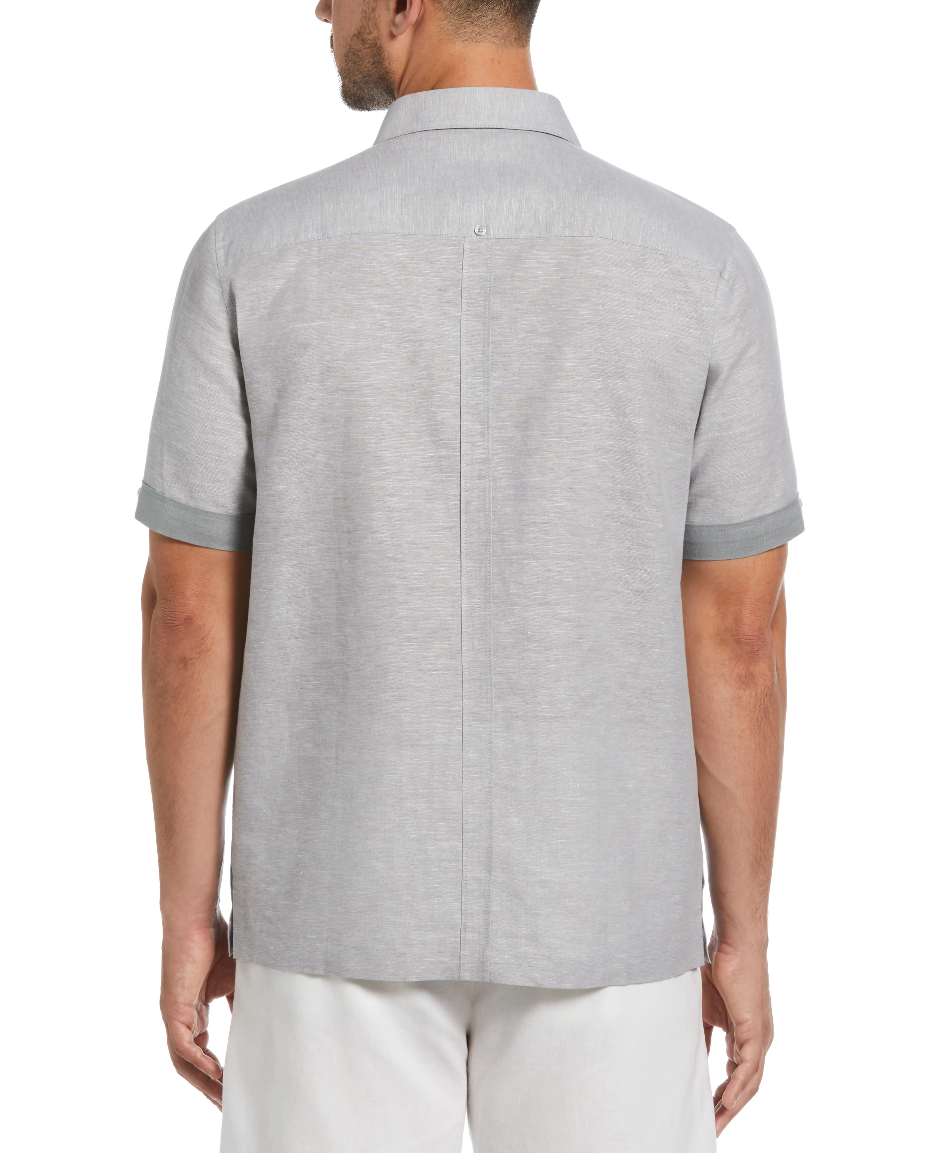 Linen Blend Cross Dye Guayabera Shirt - Image 15