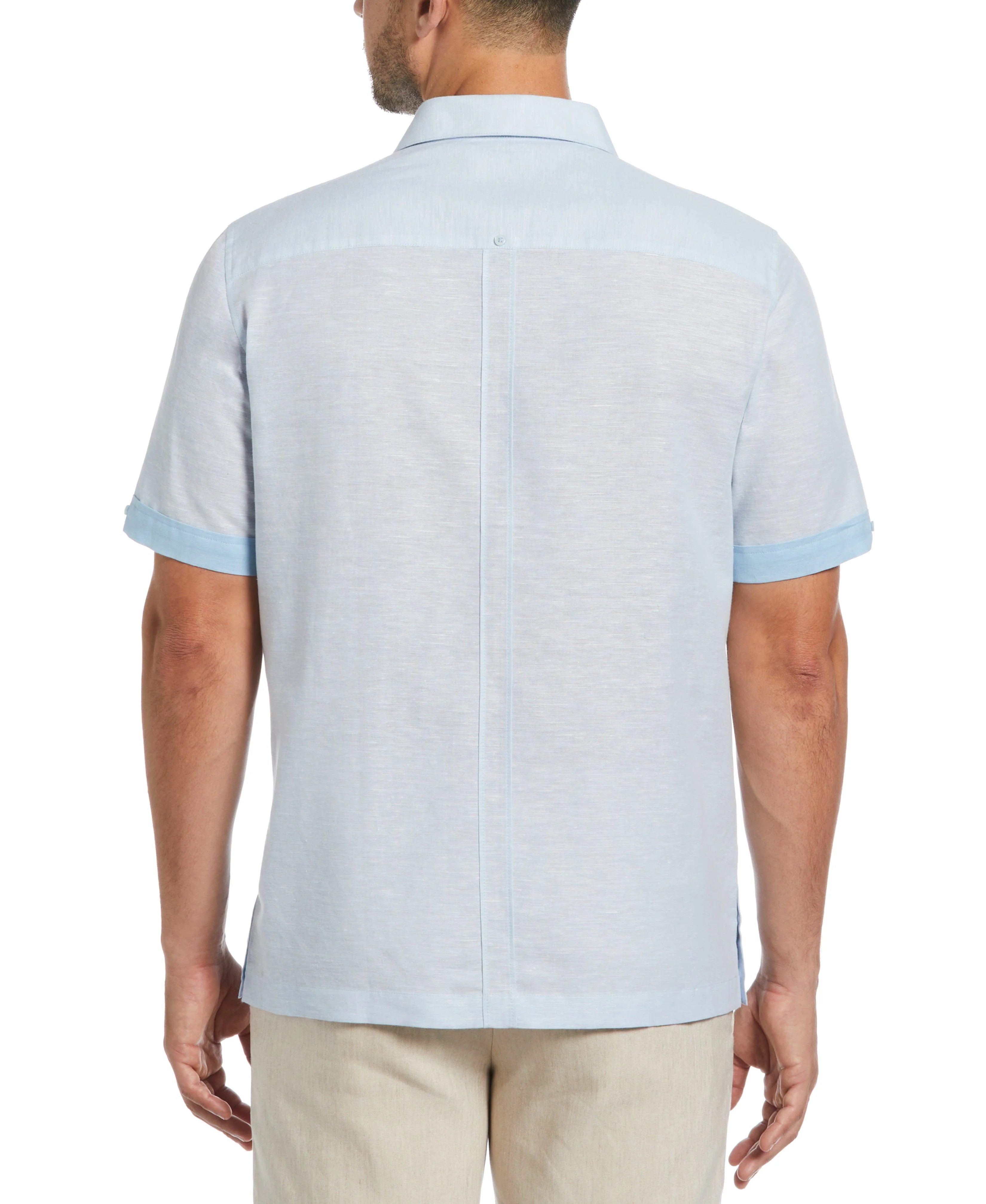 Linen Blend Cross Dye Guayabera Shirt - Image 20