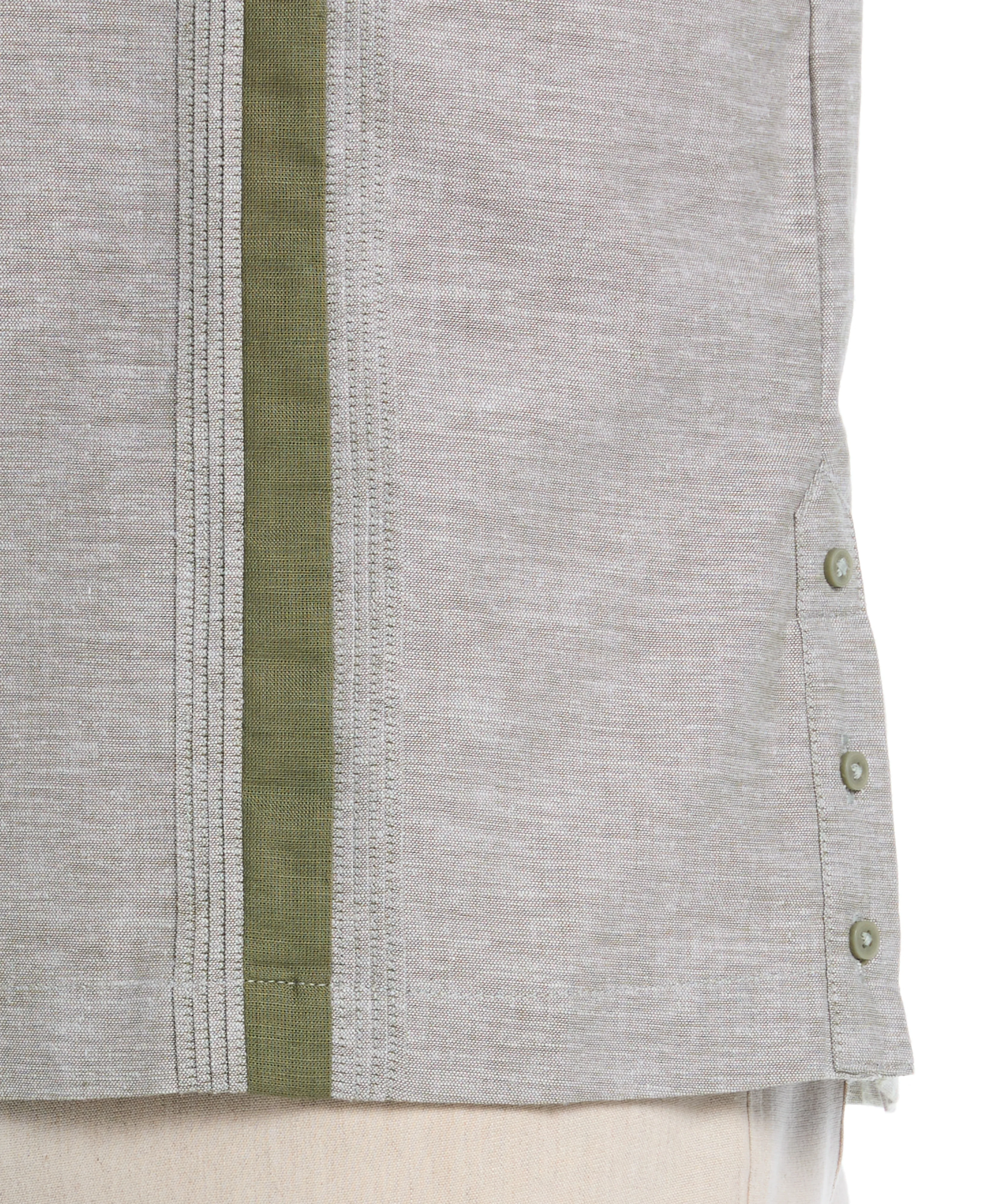 Linen Blend Cross Dye Guayabera Shirt - Image 32