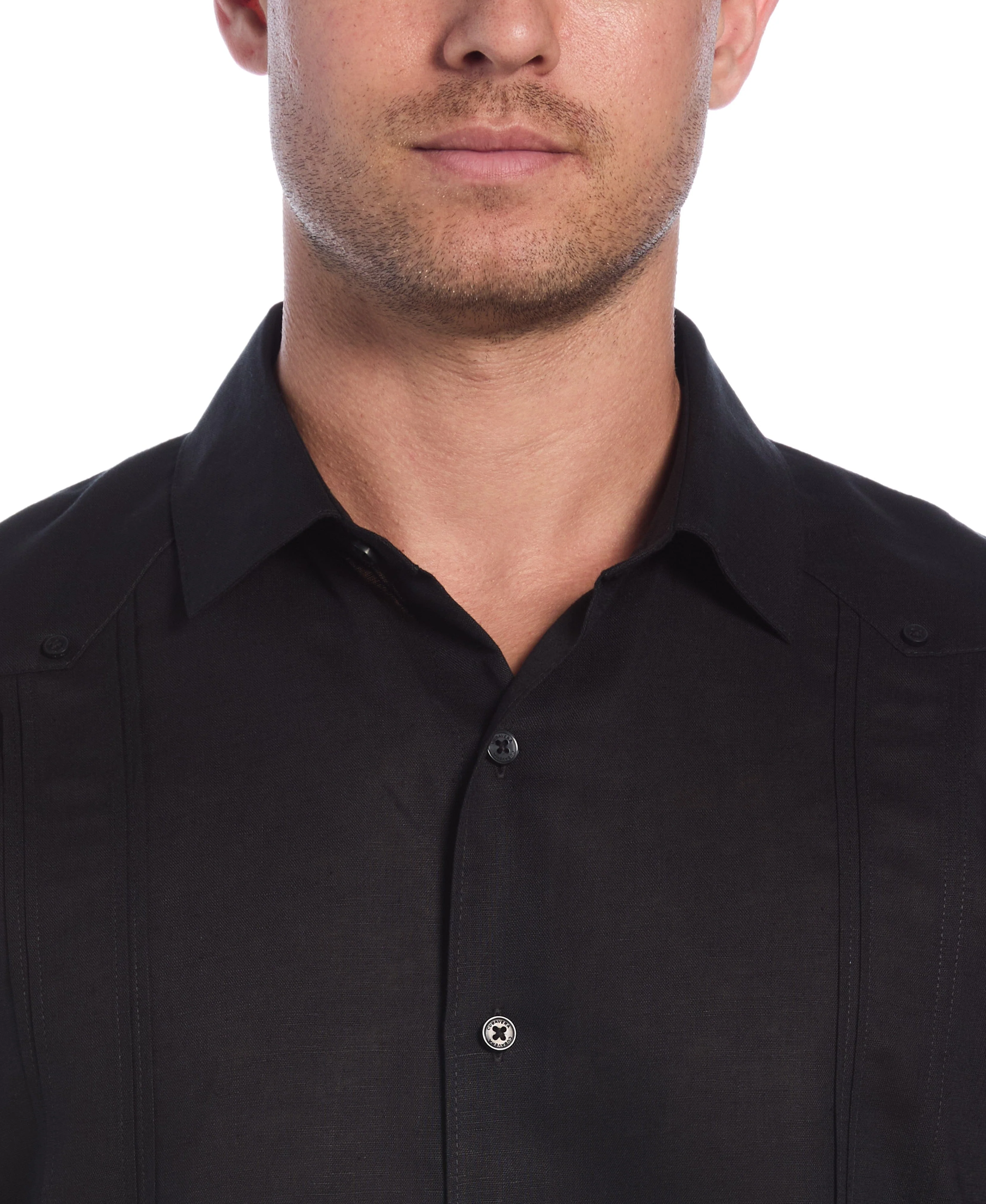 Linen Blend No-Pocket Guayabera Shirt - Image 10