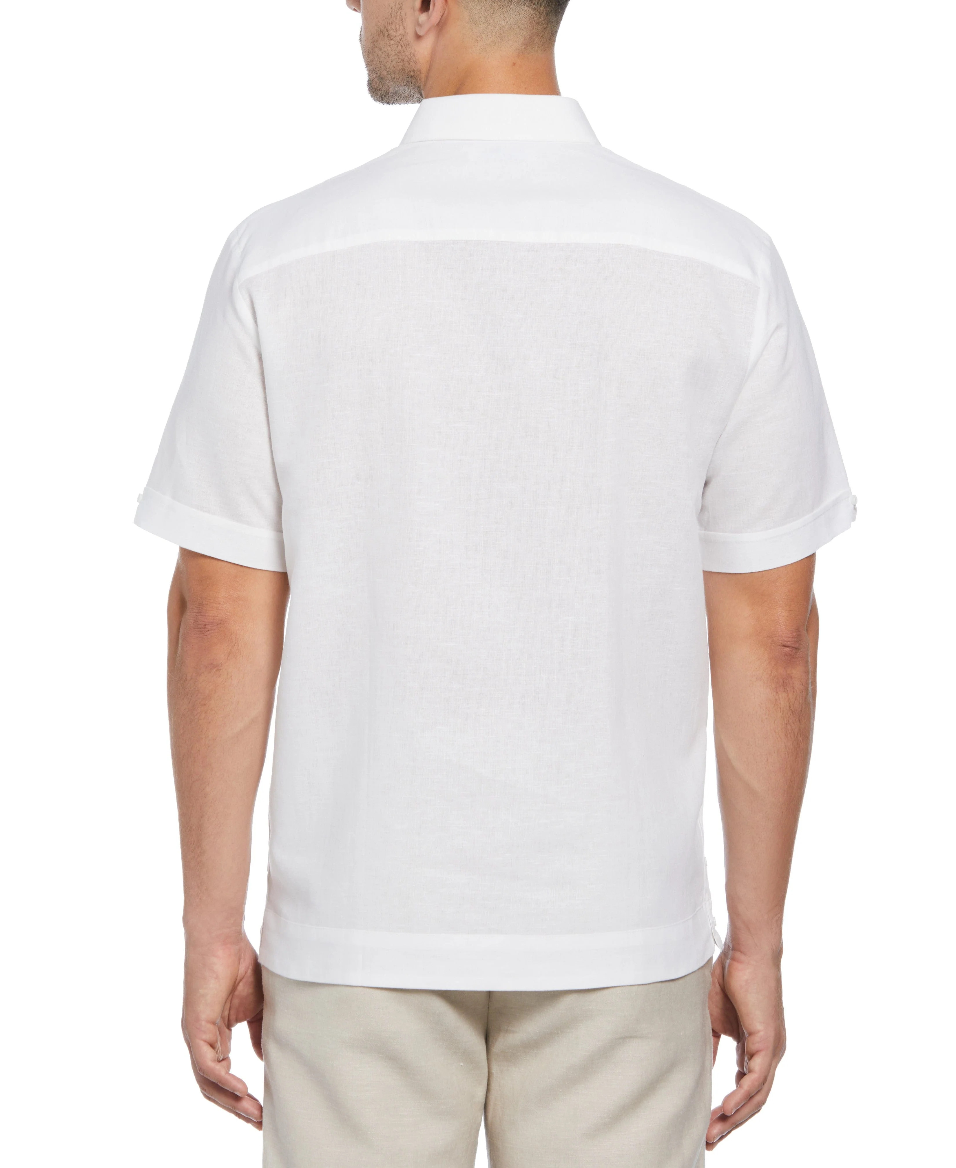 Linen Blend No-Pocket Guayabera Shirt - Image 13