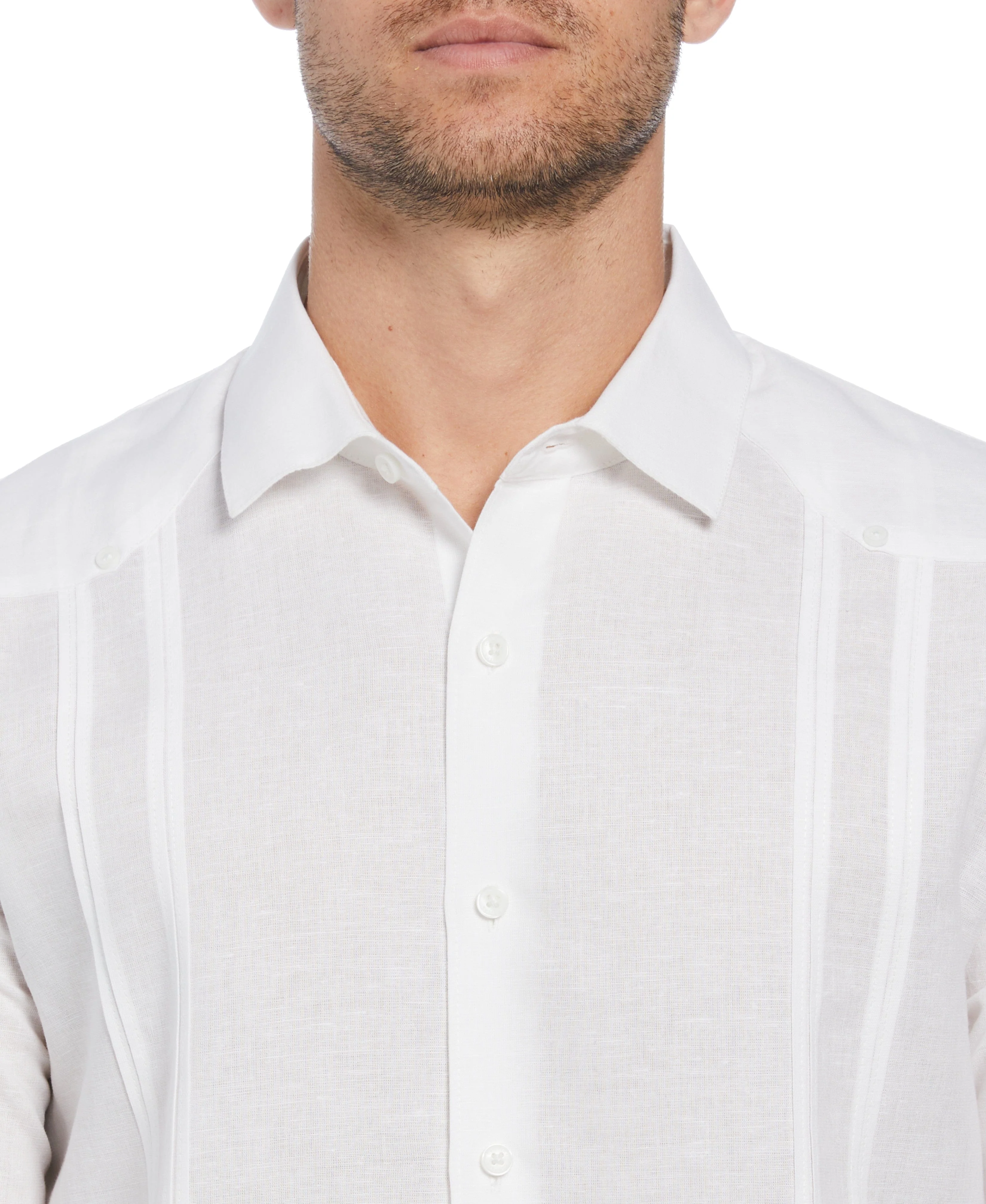 Linen Blend No-Pocket Guayabera Shirt - Image 15