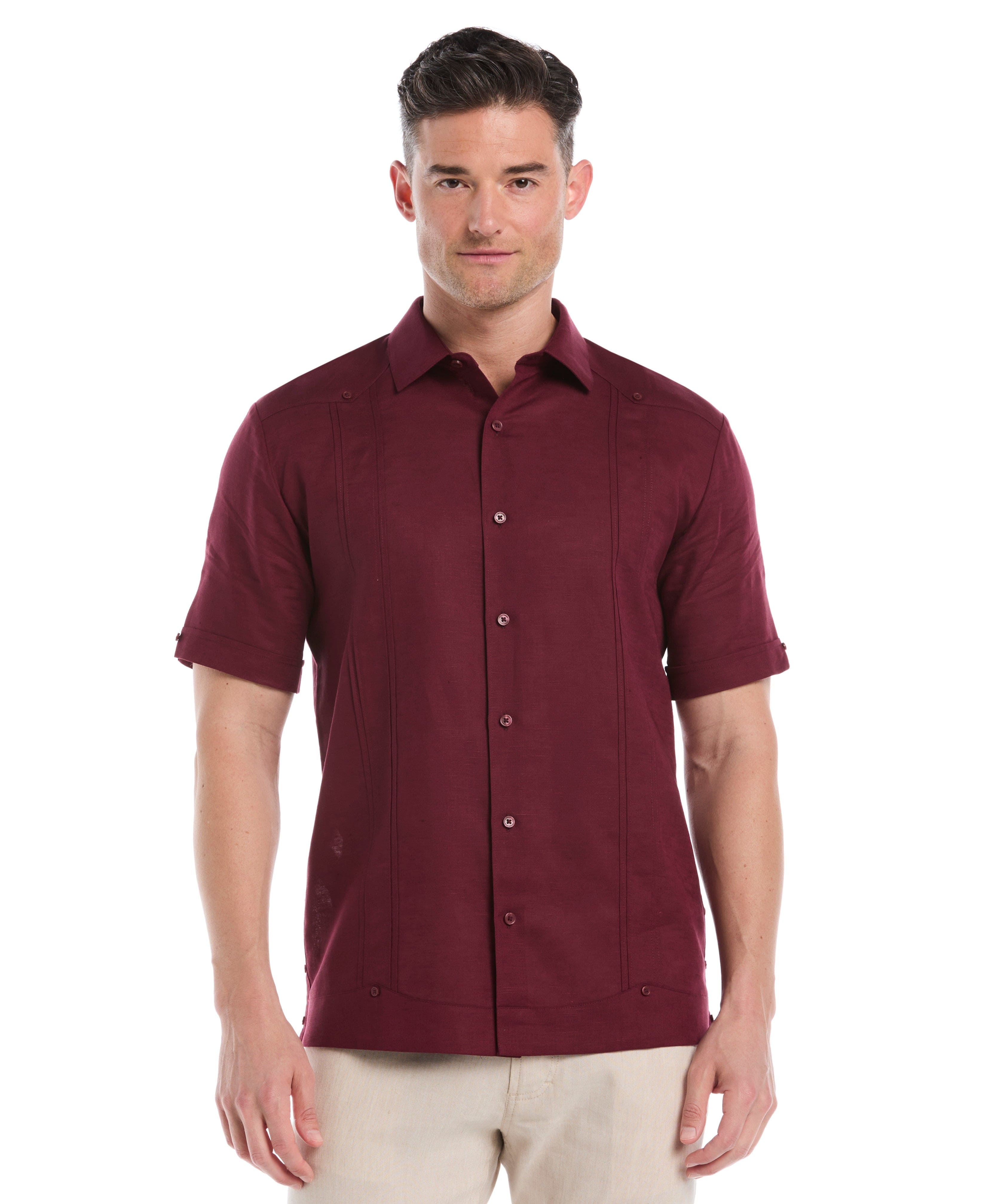 Linen Blend No-Pocket Guayabera Shirt - Image 23