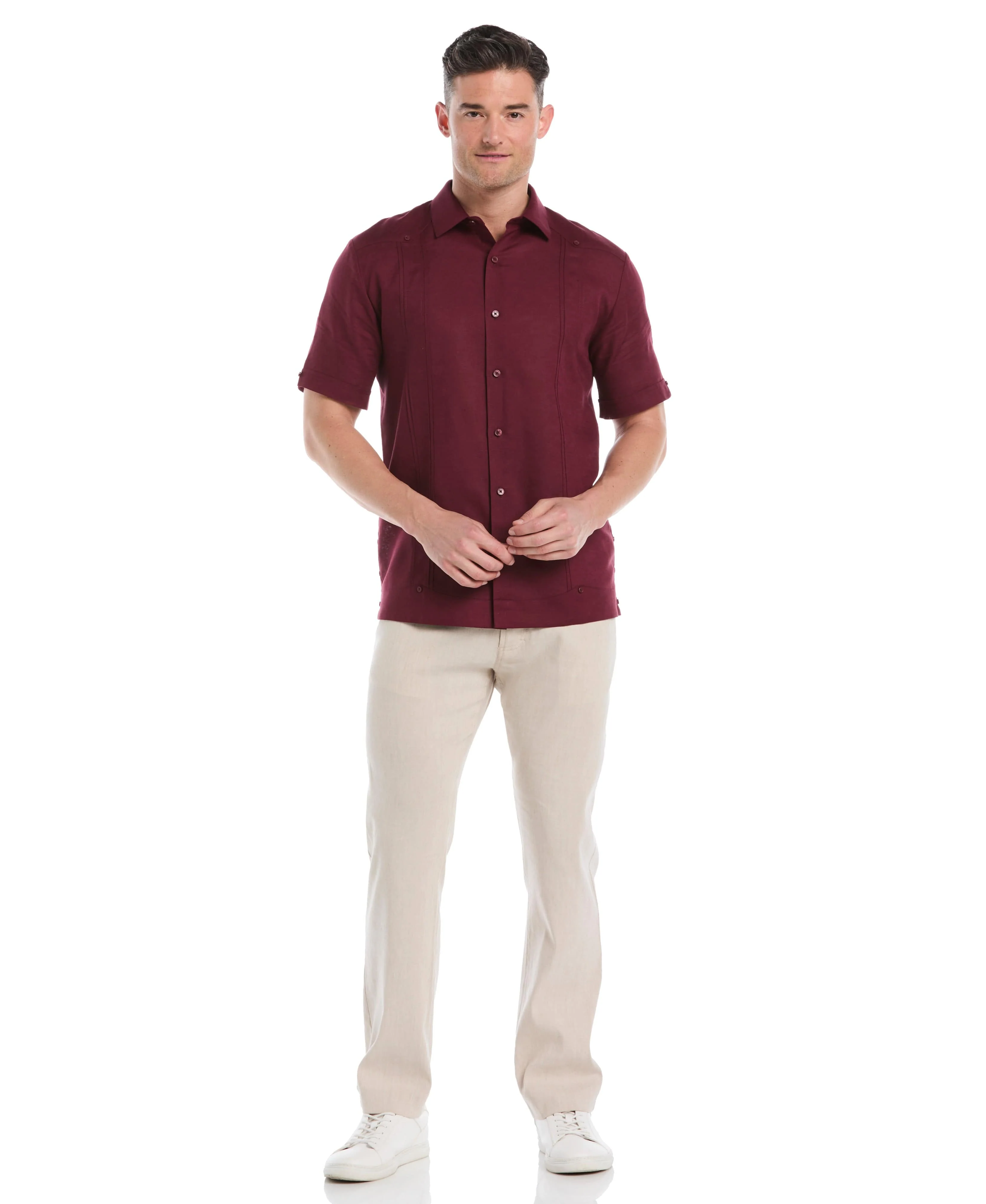 Linen Blend No-Pocket Guayabera Shirt - Image 26