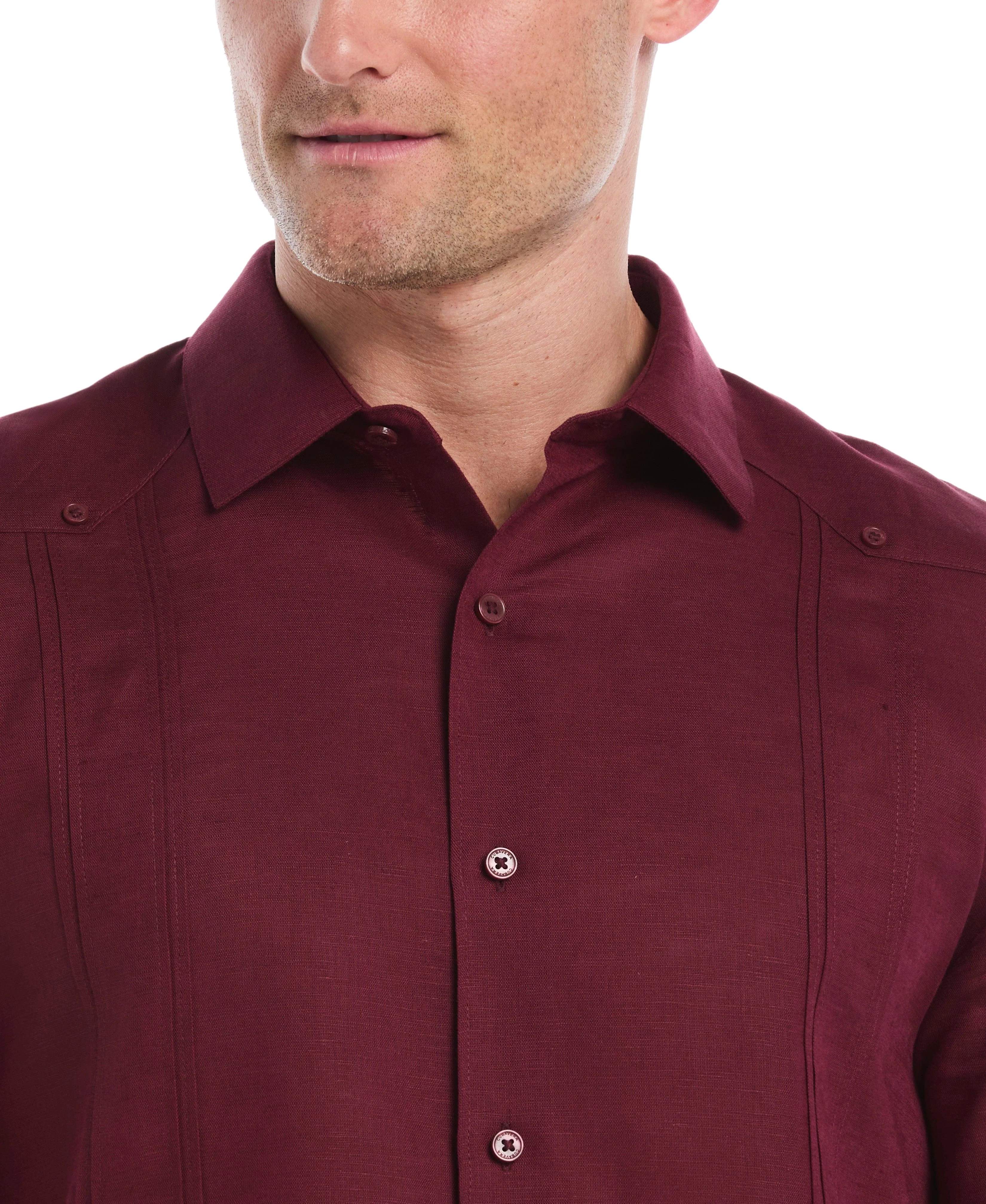 Linen Blend No-Pocket Guayabera Shirt - Image 27