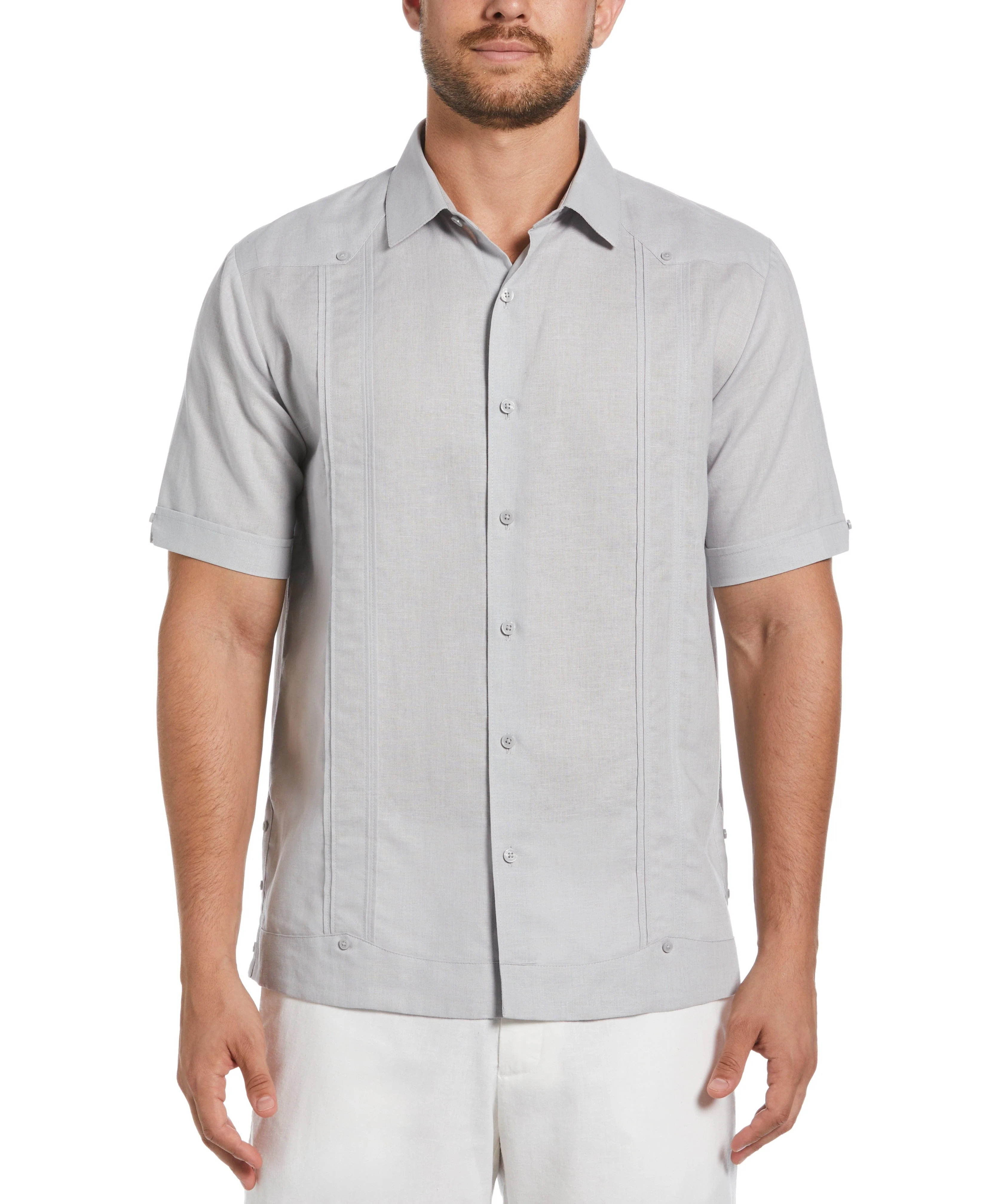 Linen Blend No-Pocket Guayabera Shirt - Image 29