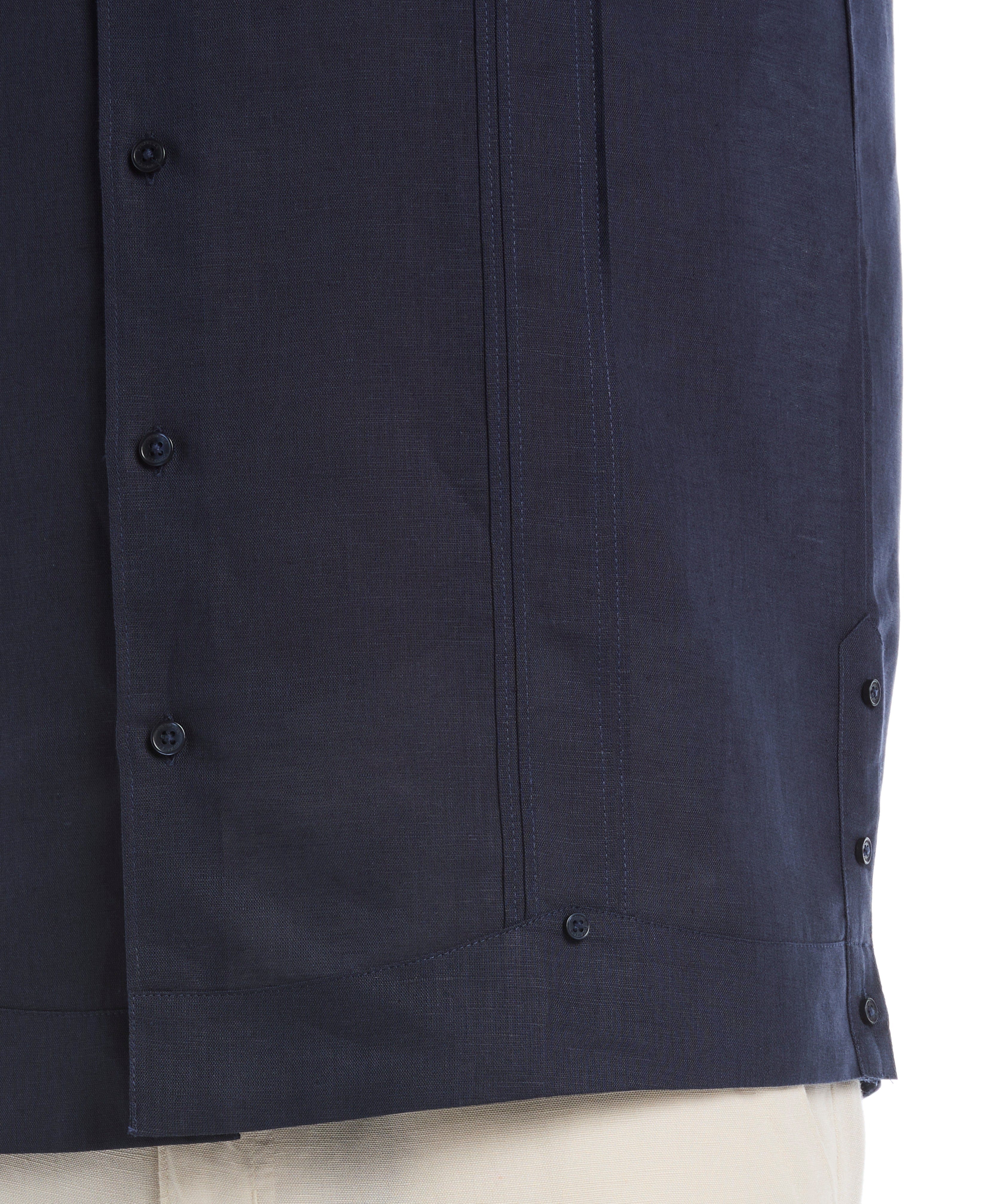 Linen Blend No-Pocket Guayabera Shirt - Image 3