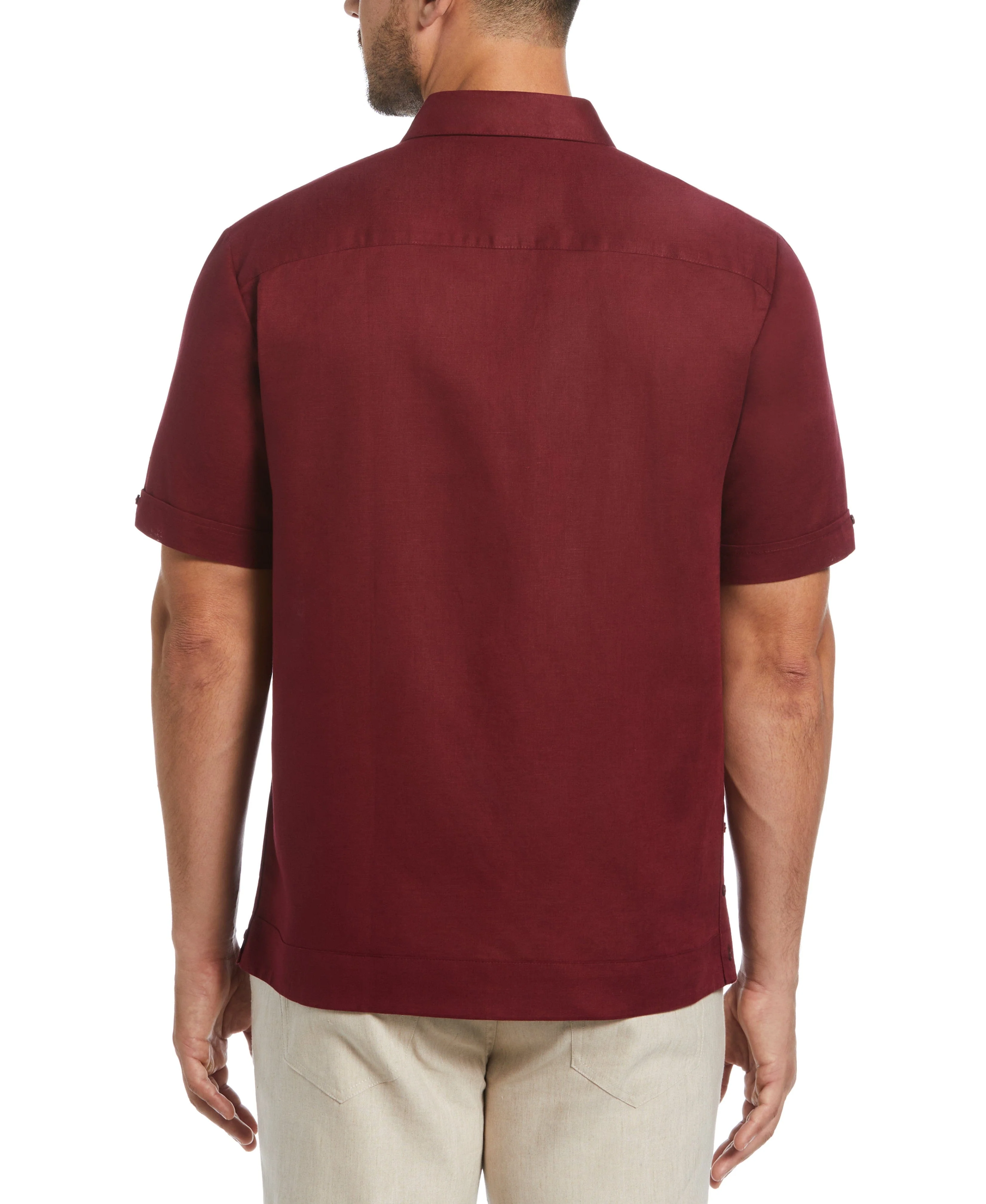 Linen Blend No-Pocket Guayabera Shirt - Image 35