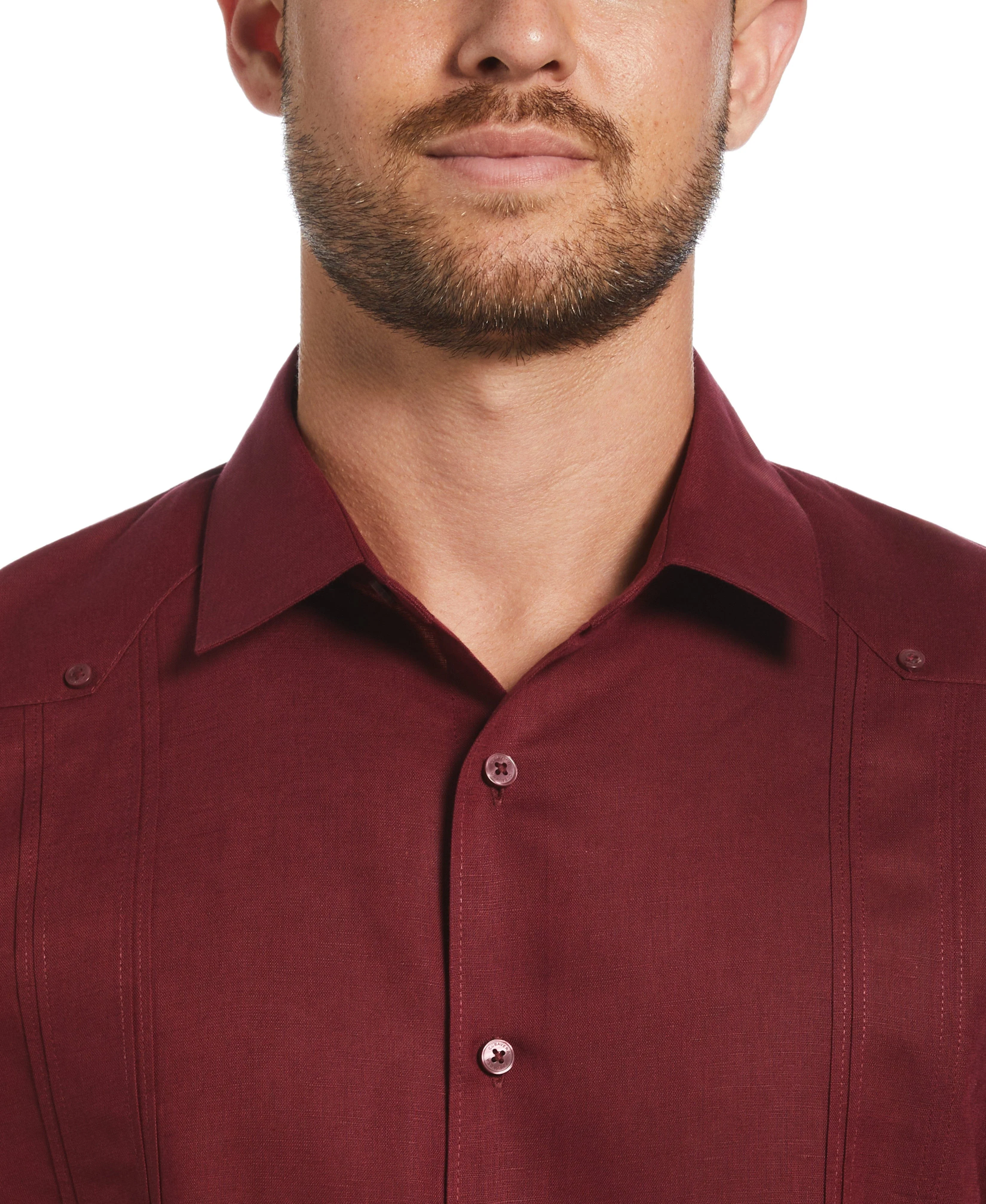 Linen Blend No-Pocket Guayabera Shirt - Image 37