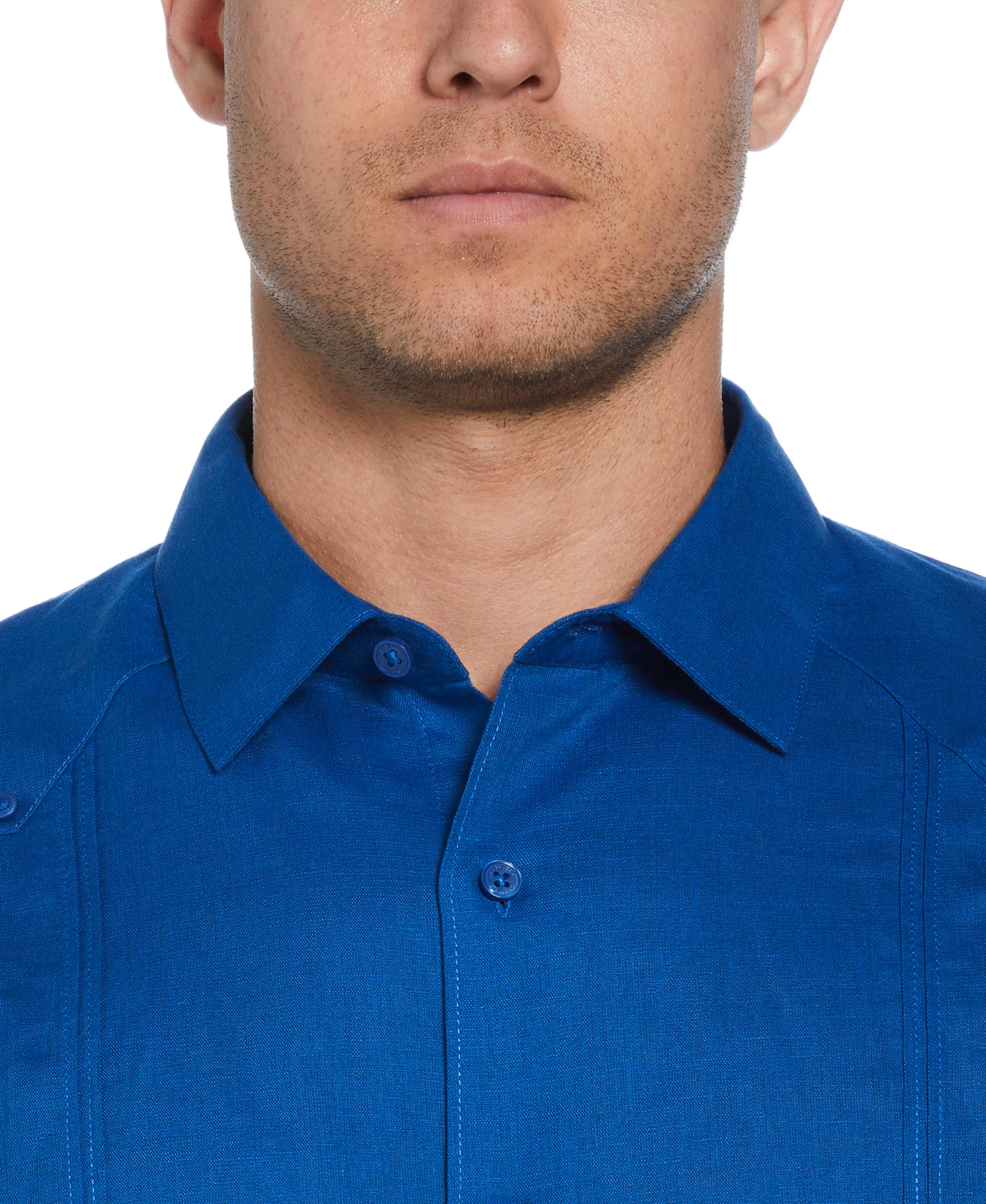 Linen Blend No-Pocket Guayabera Shirt - Image 42