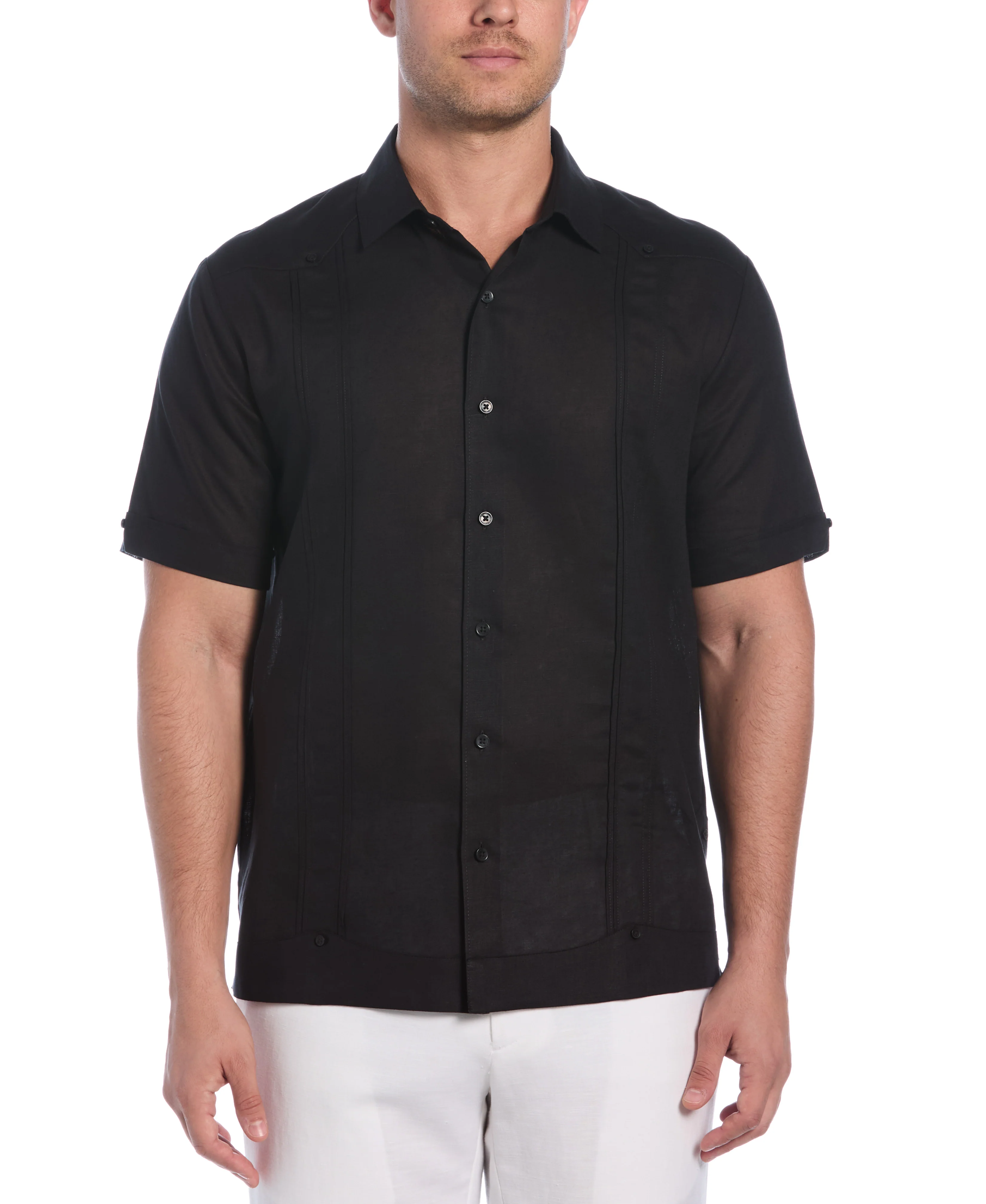 Linen Blend No-Pocket Guayabera Shirt - Image 7