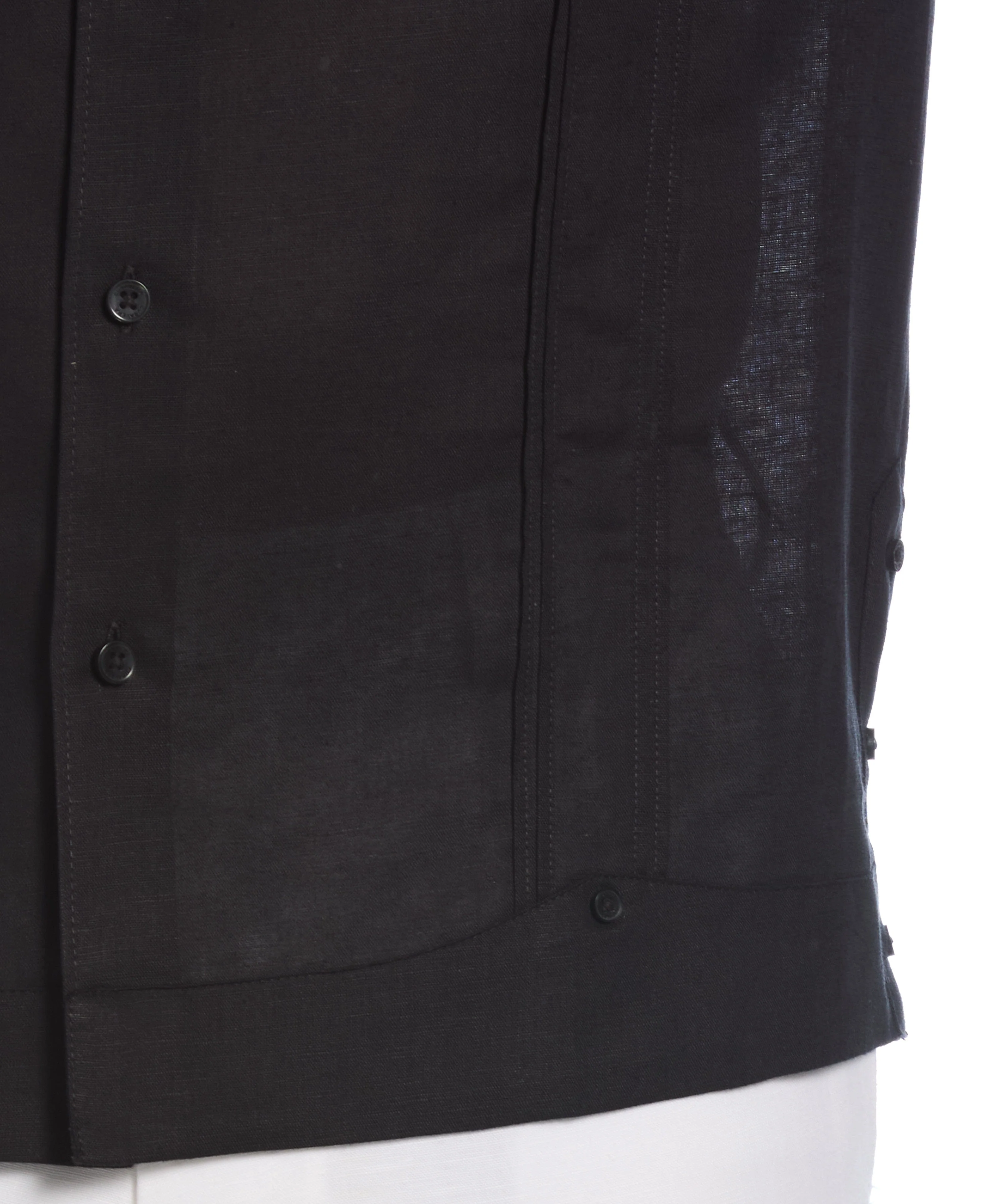 Linen Blend No-Pocket Guayabera Shirt - Image 9