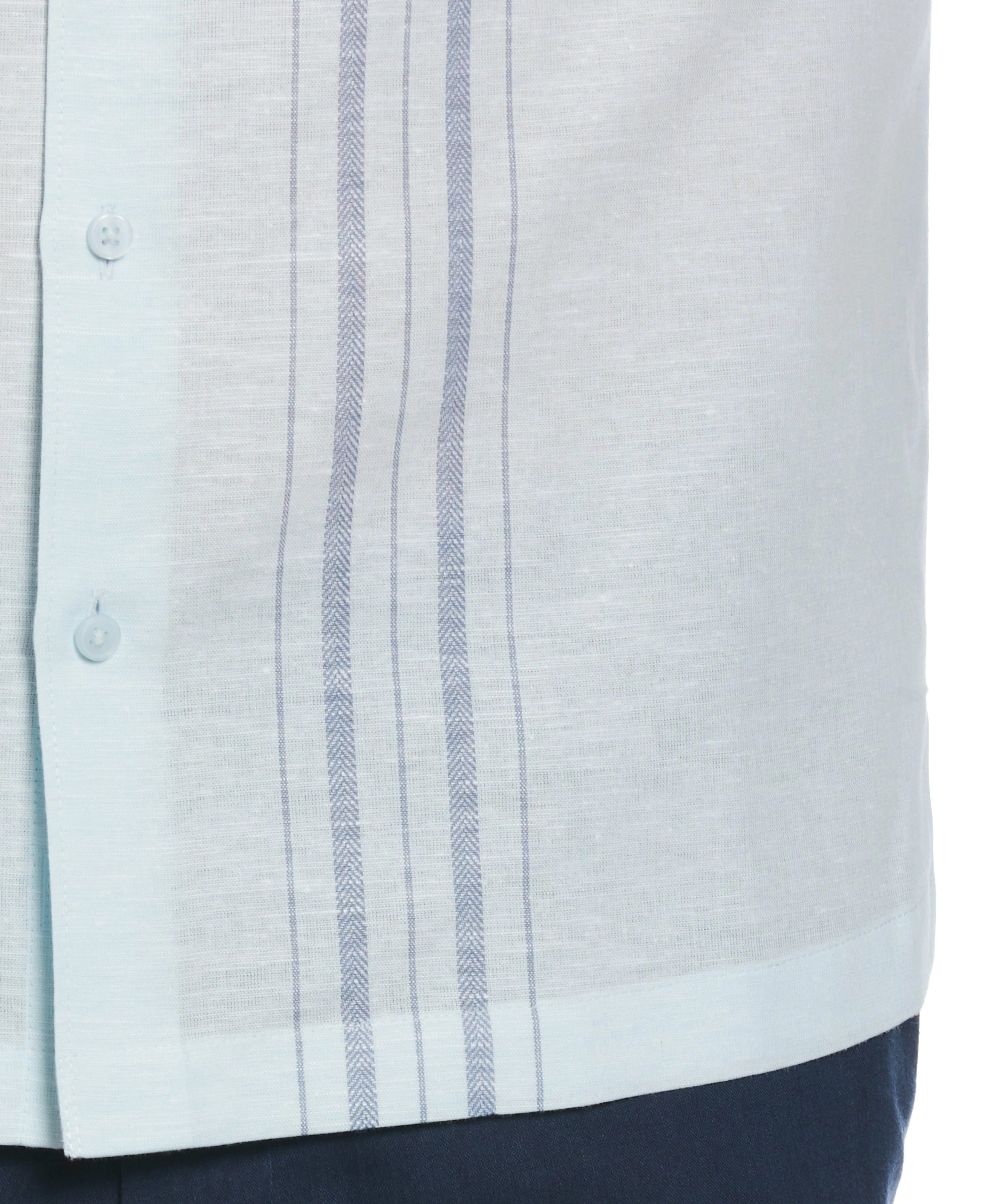 Linen Blend Herringbone Panel Shirt - Image 5