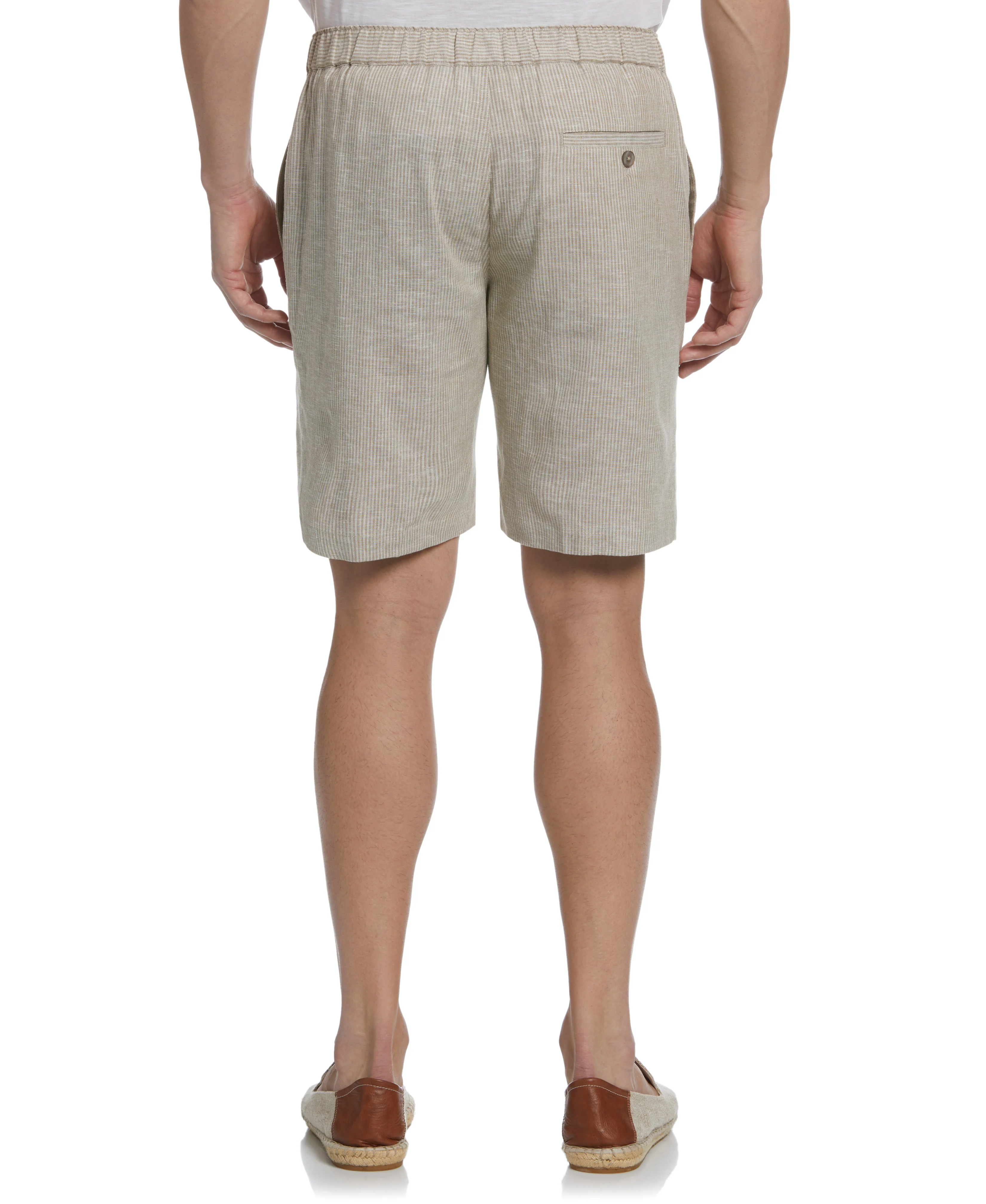 Linen Blend Mini Stripe Drawstring Short - Image 2