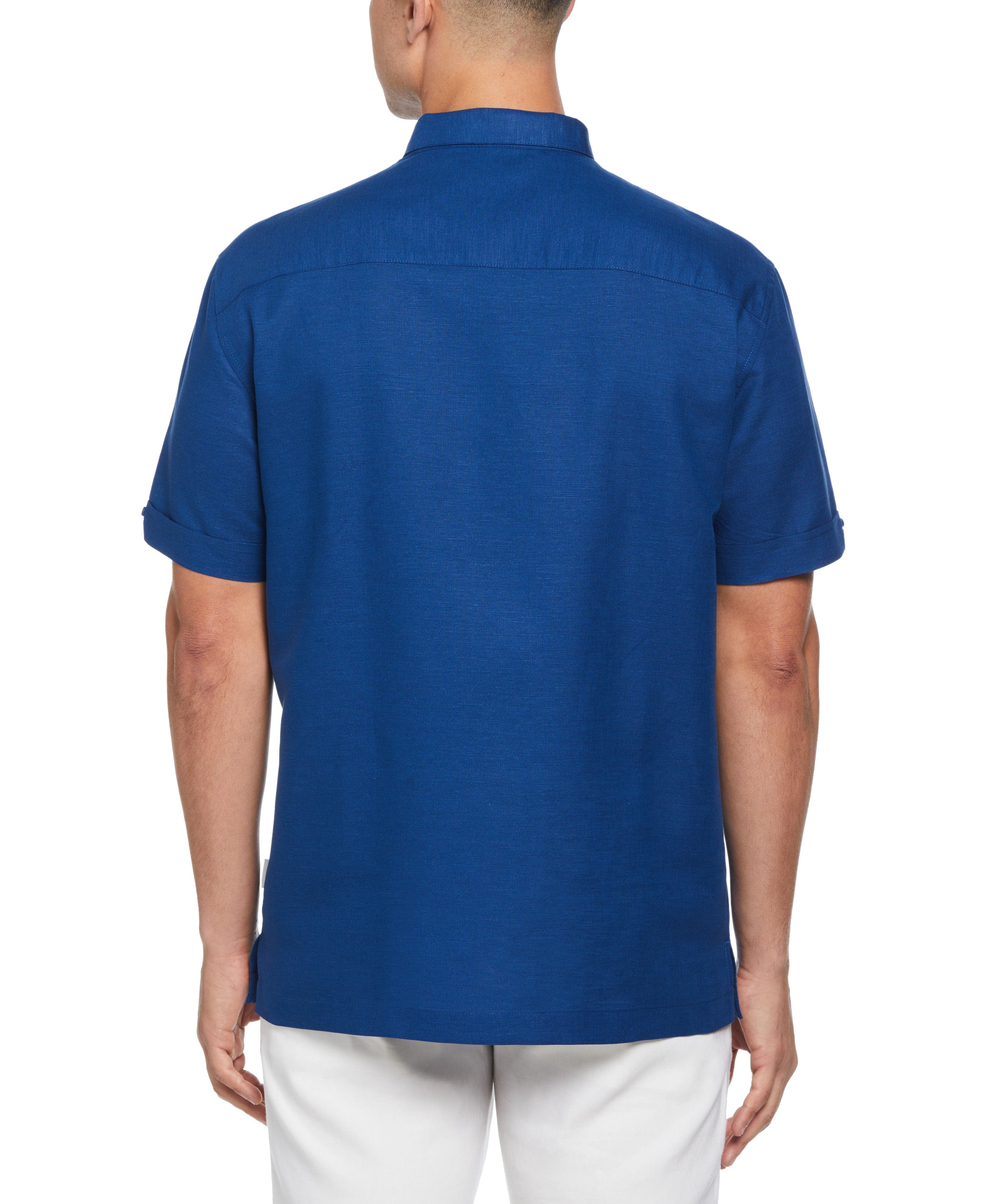 Big & Tall Linen Blend Ombre Stripe Shirt - Image 2