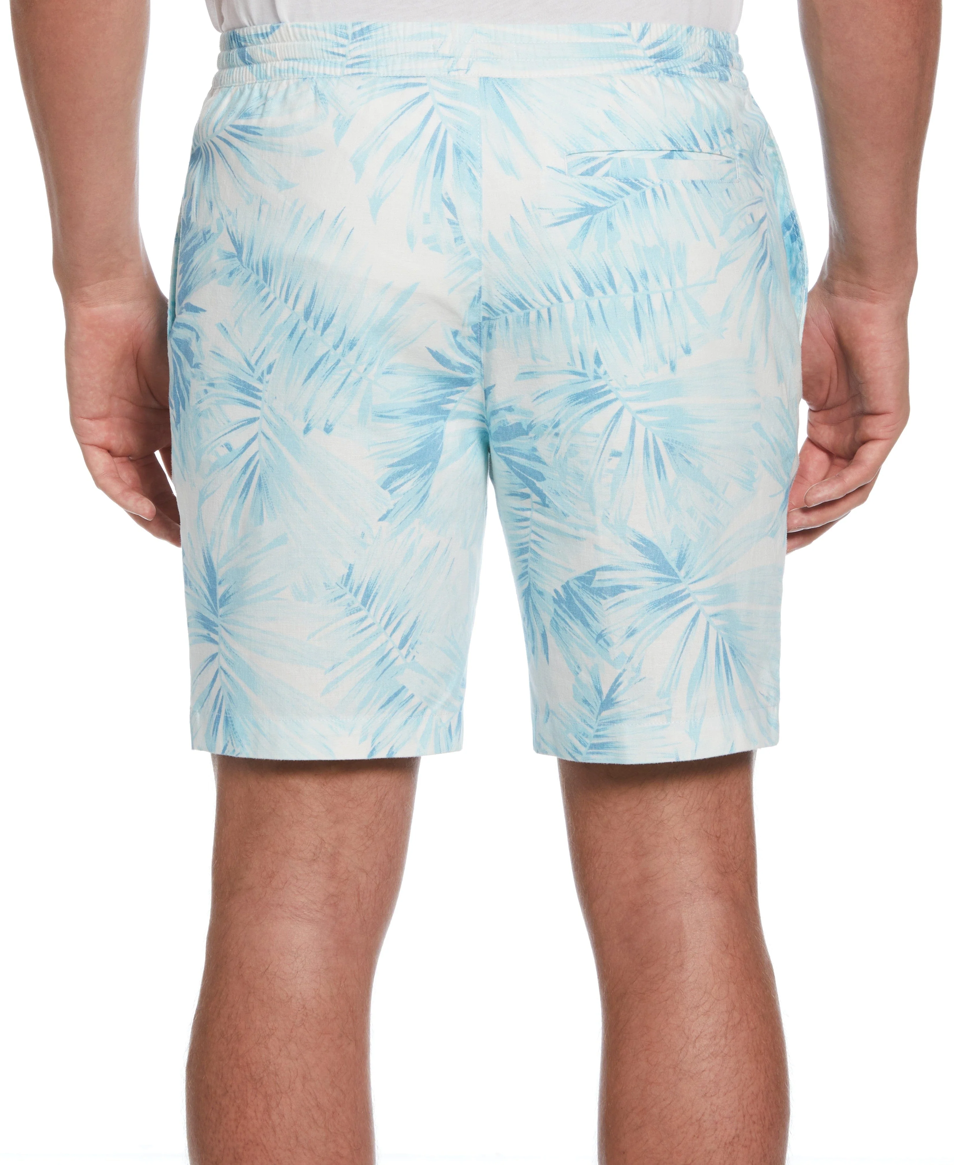 Linen Blend Palm Print Short - Image 2