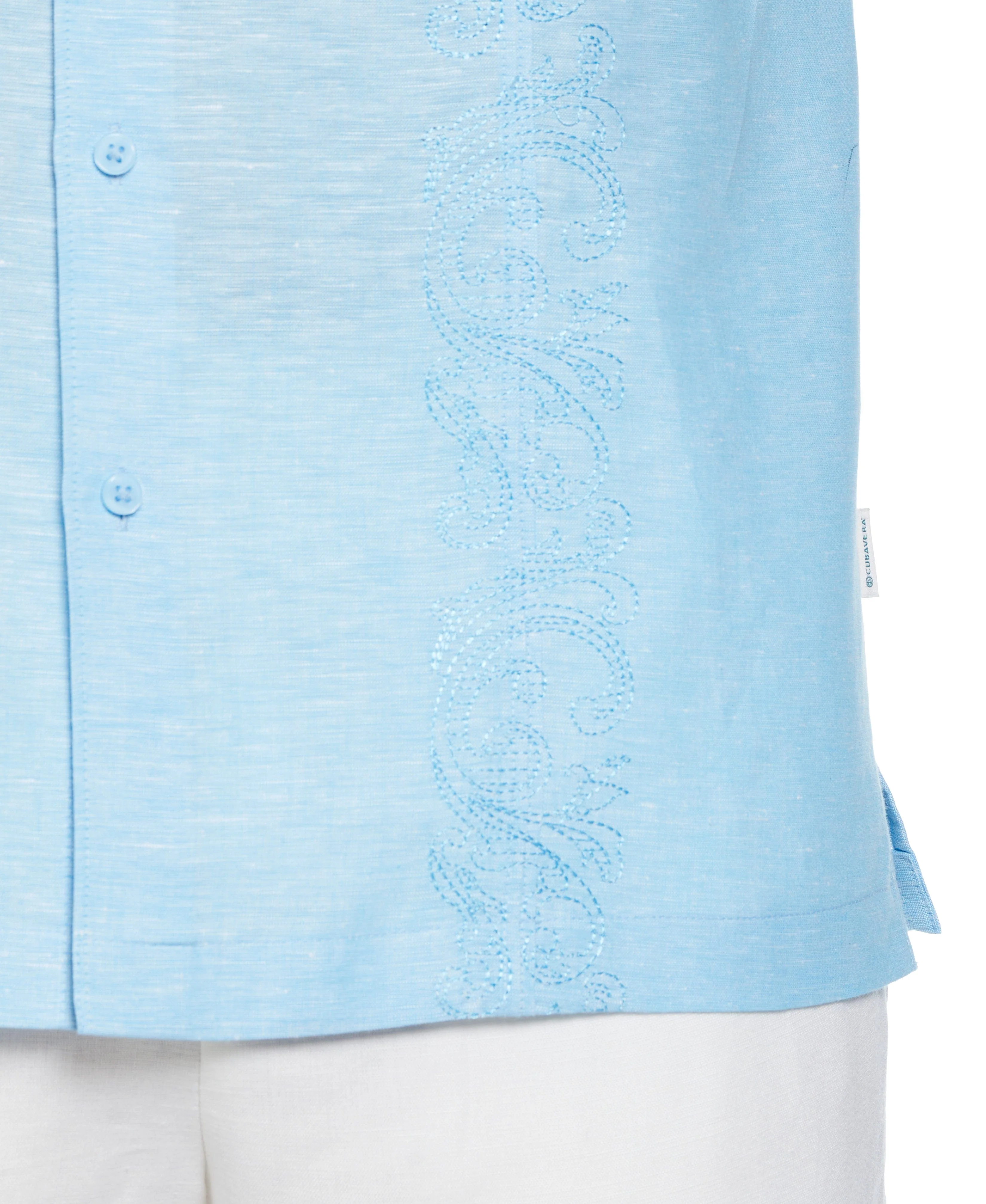Linen Blend Pintuck Embroidery Shirt - Image 3
