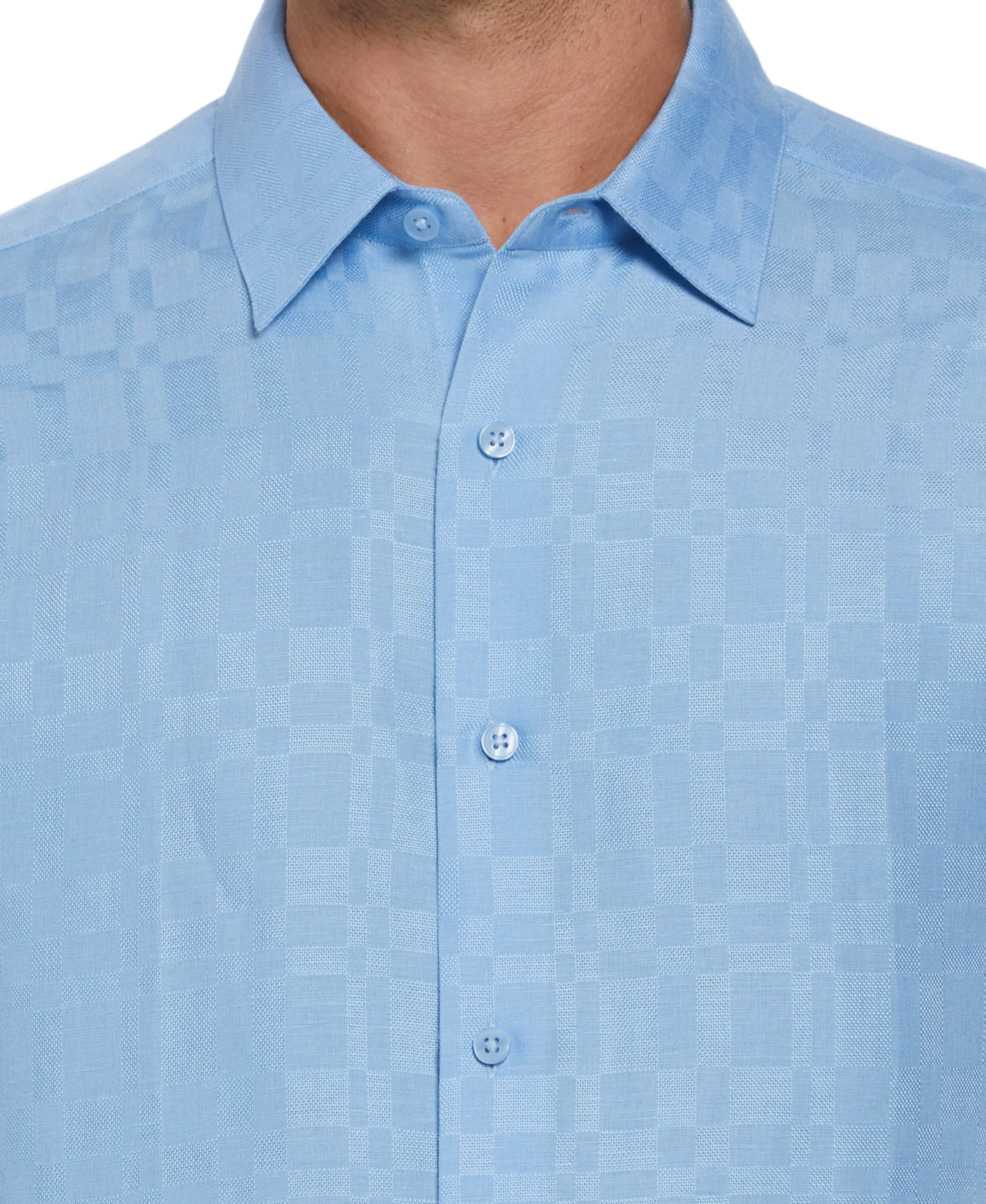 Linen Blend Plaid Dobby Shirt - Image 3