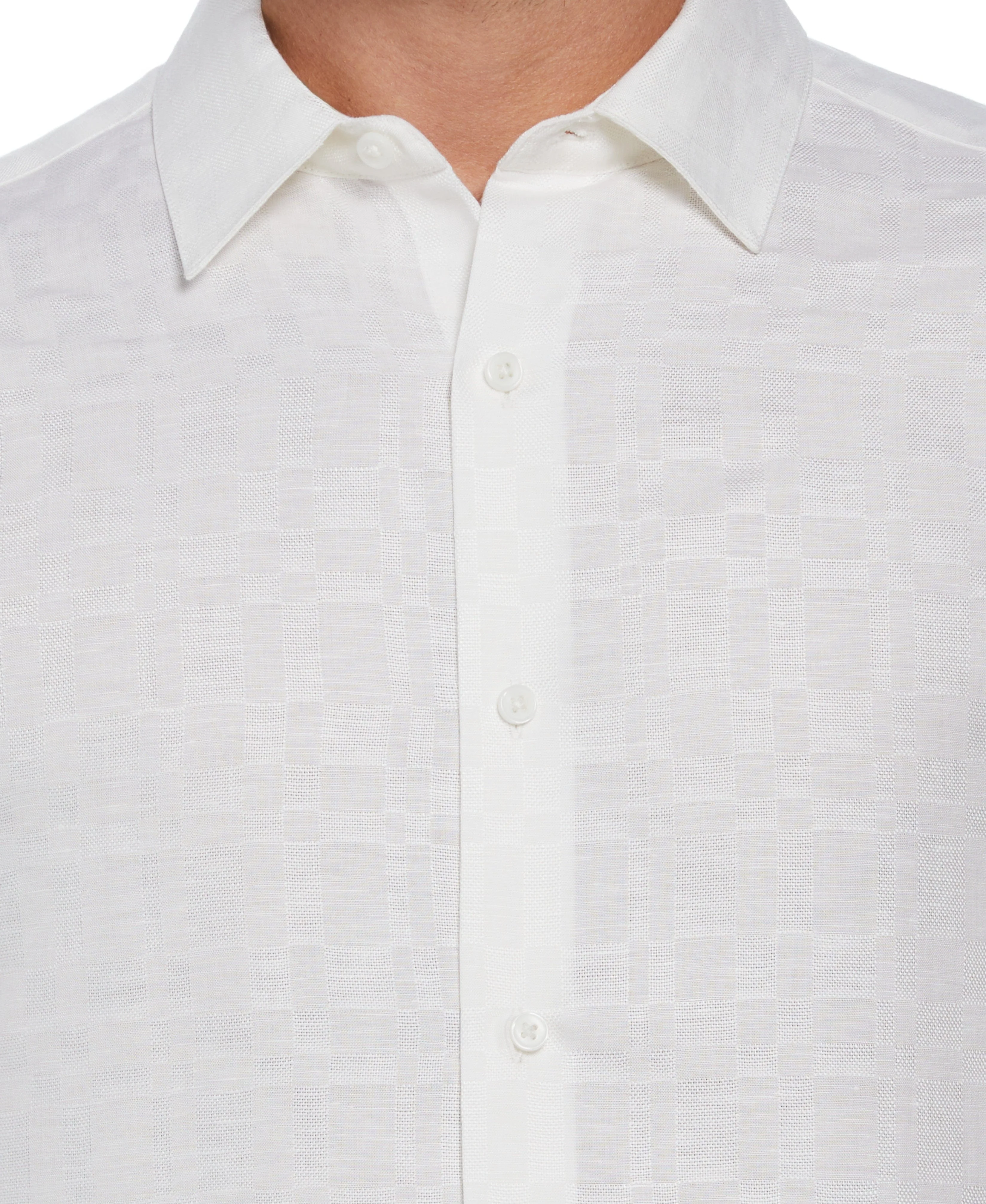 Linen Blend Plaid Dobby Shirt - Image 3