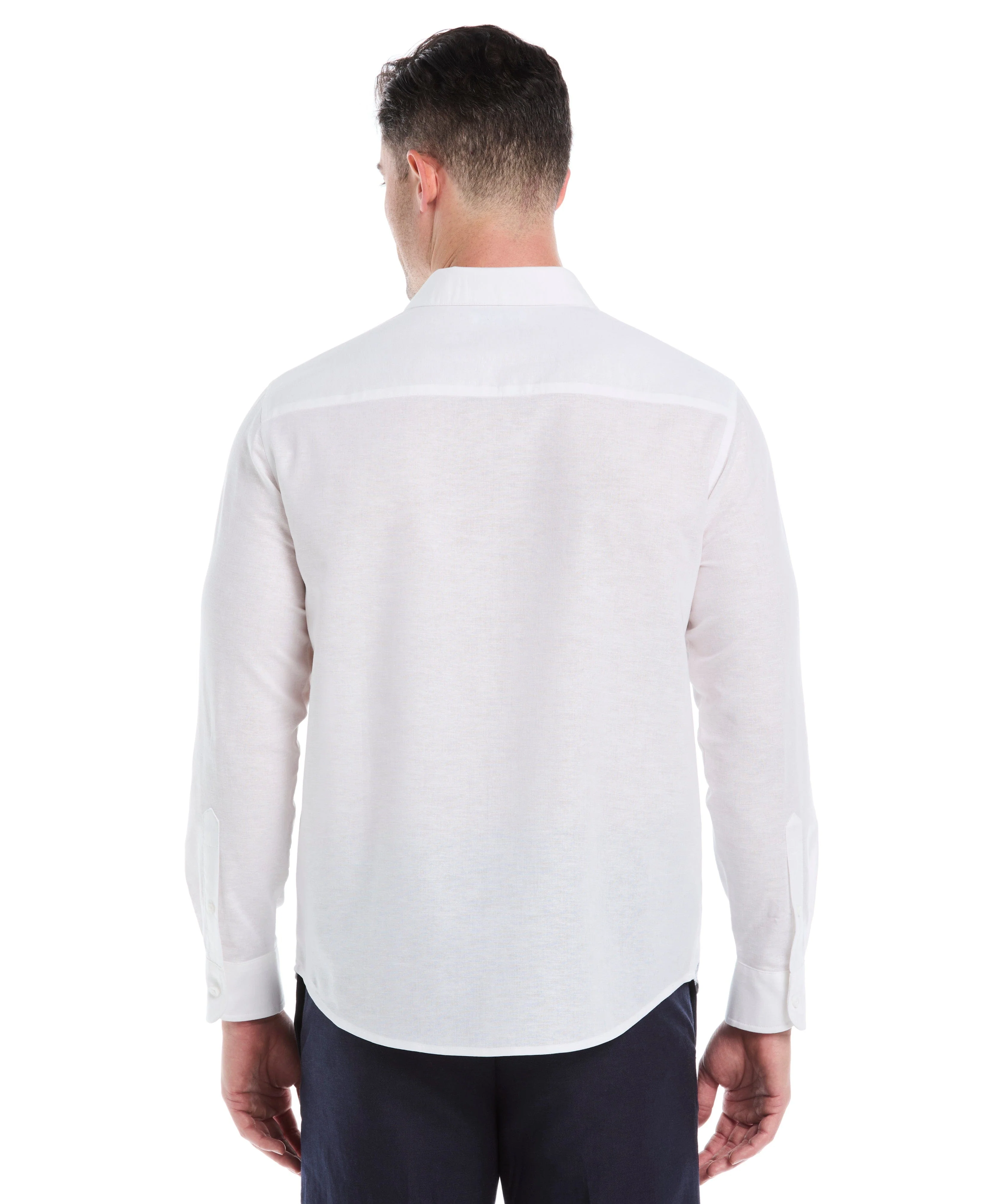 Linen Blend Print Shirt - Image 3