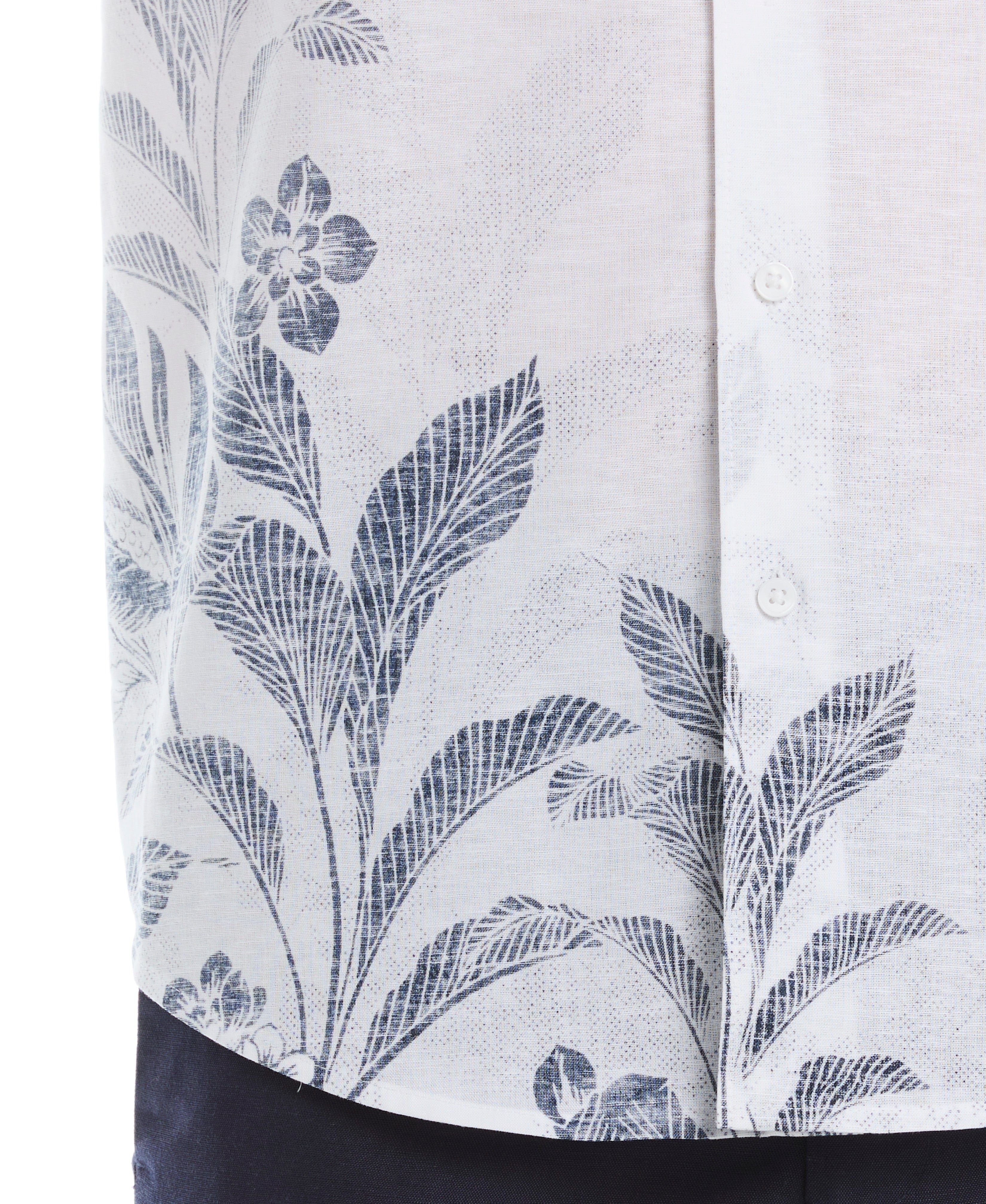 Linen Blend Print Shirt - Image 4