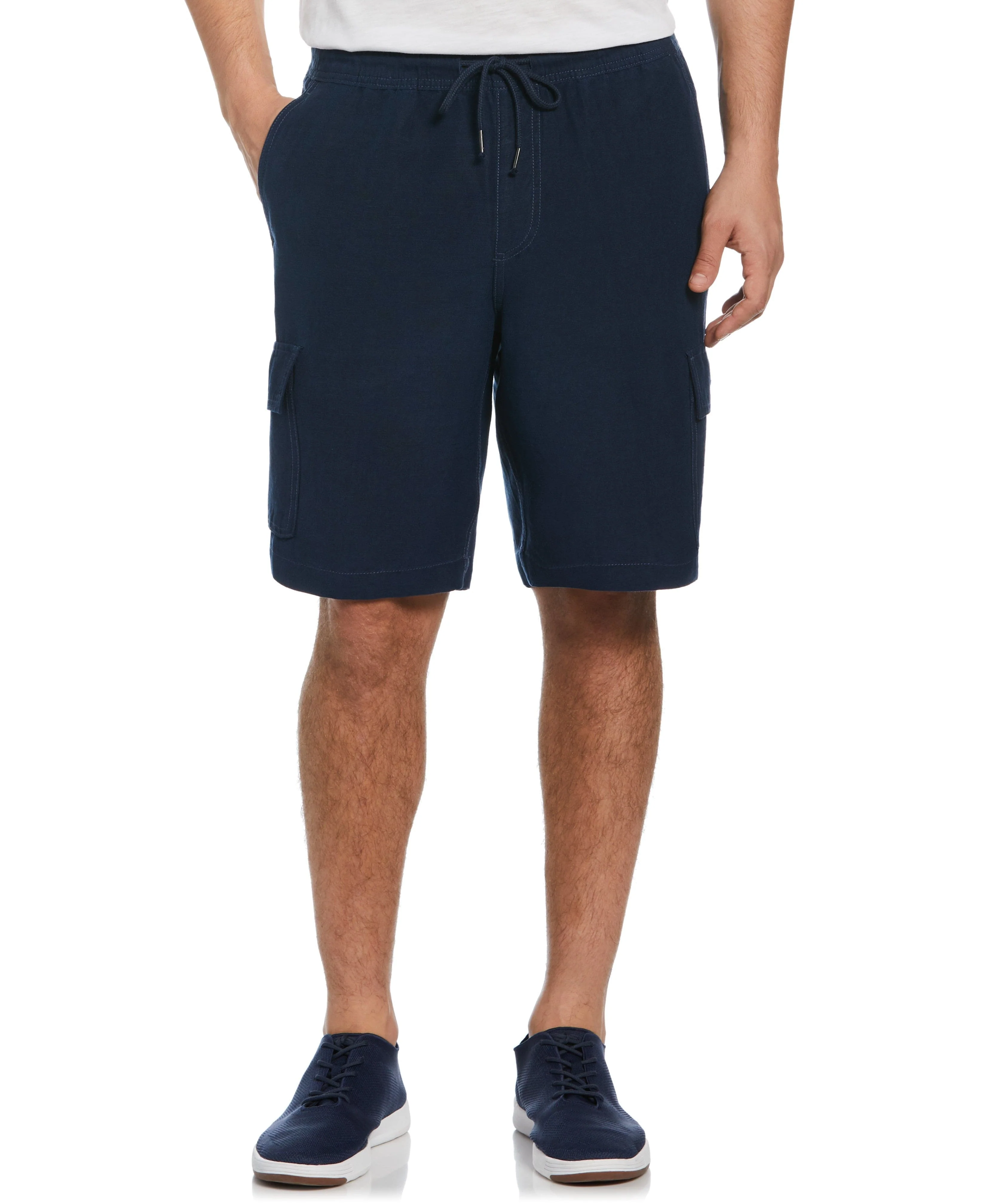 Linen Blend Pull-On Cargo Shorts - Image 7