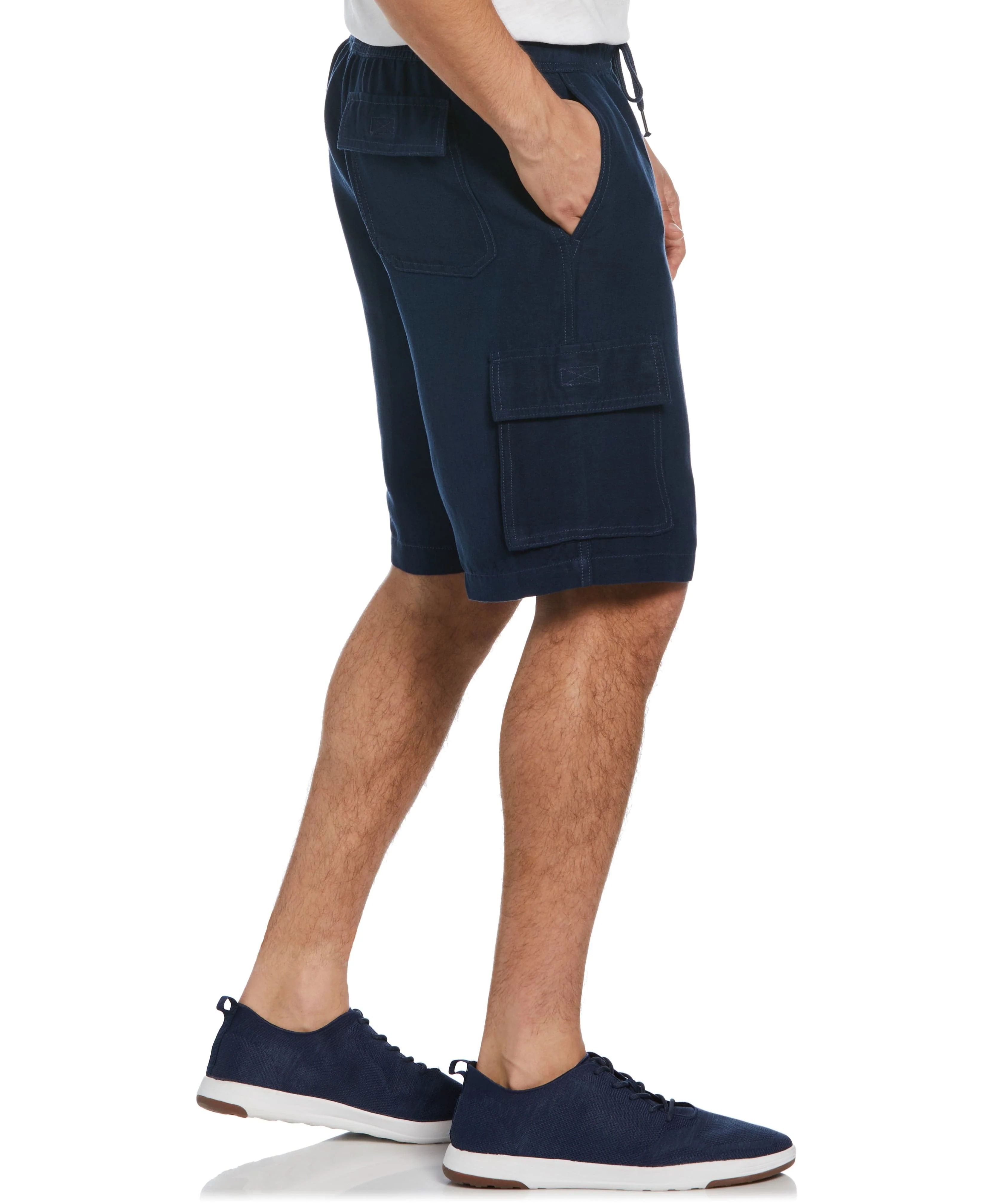 Linen Blend Pull-On Cargo Shorts - Image 9