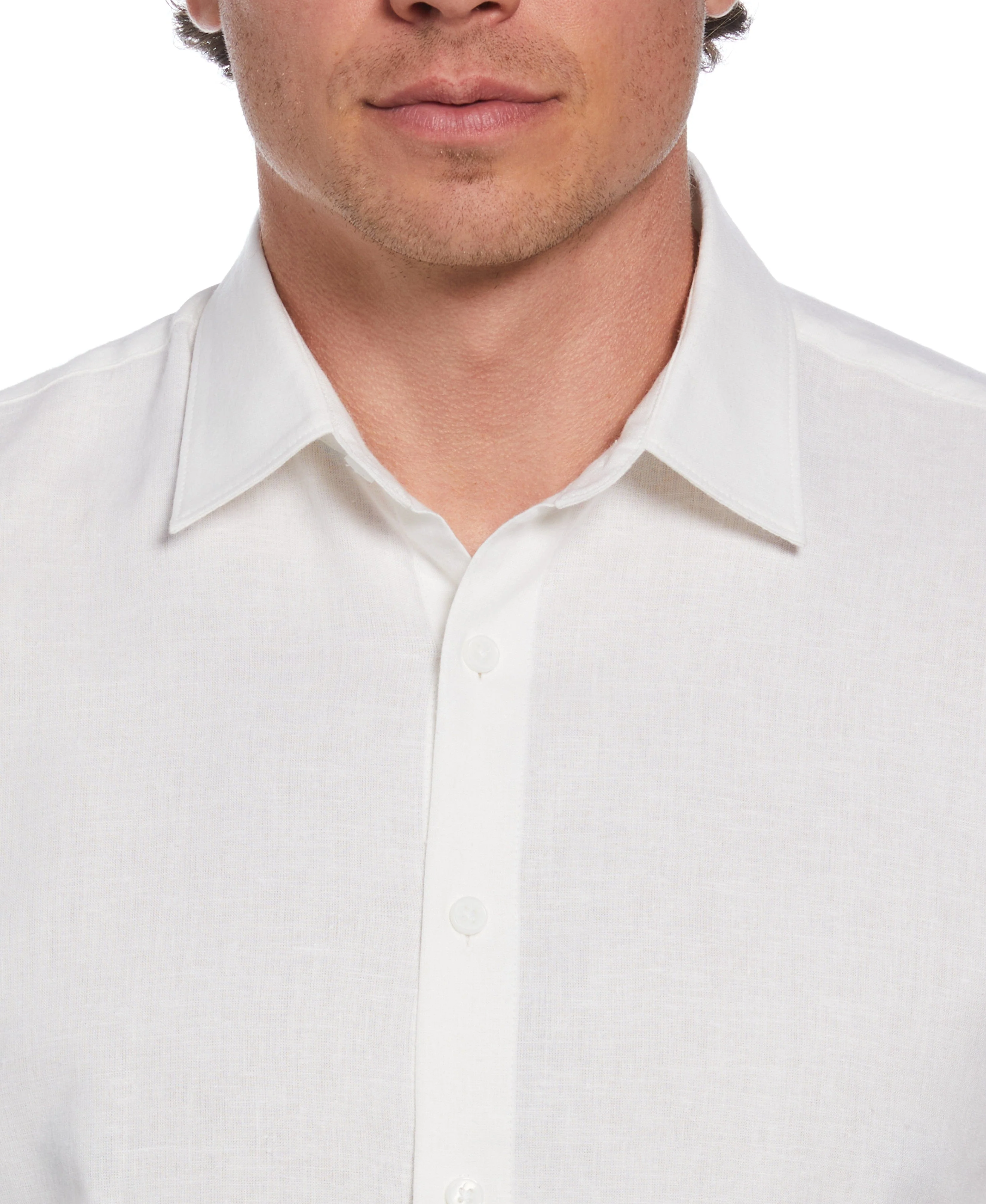 Solid Linen Blend Shirt - Image 4