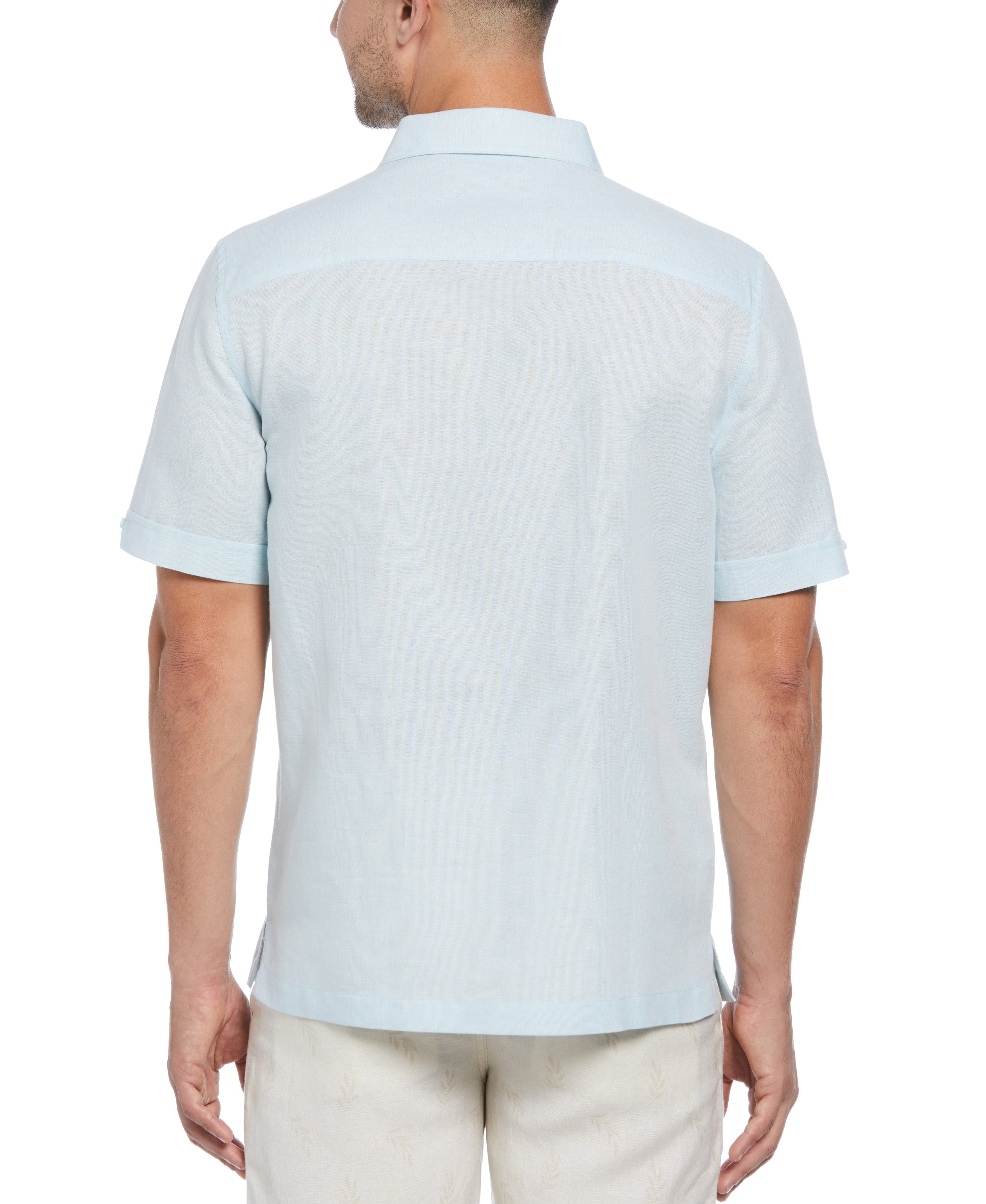 Linen Blend Stripe Panel Shirt - Image 2