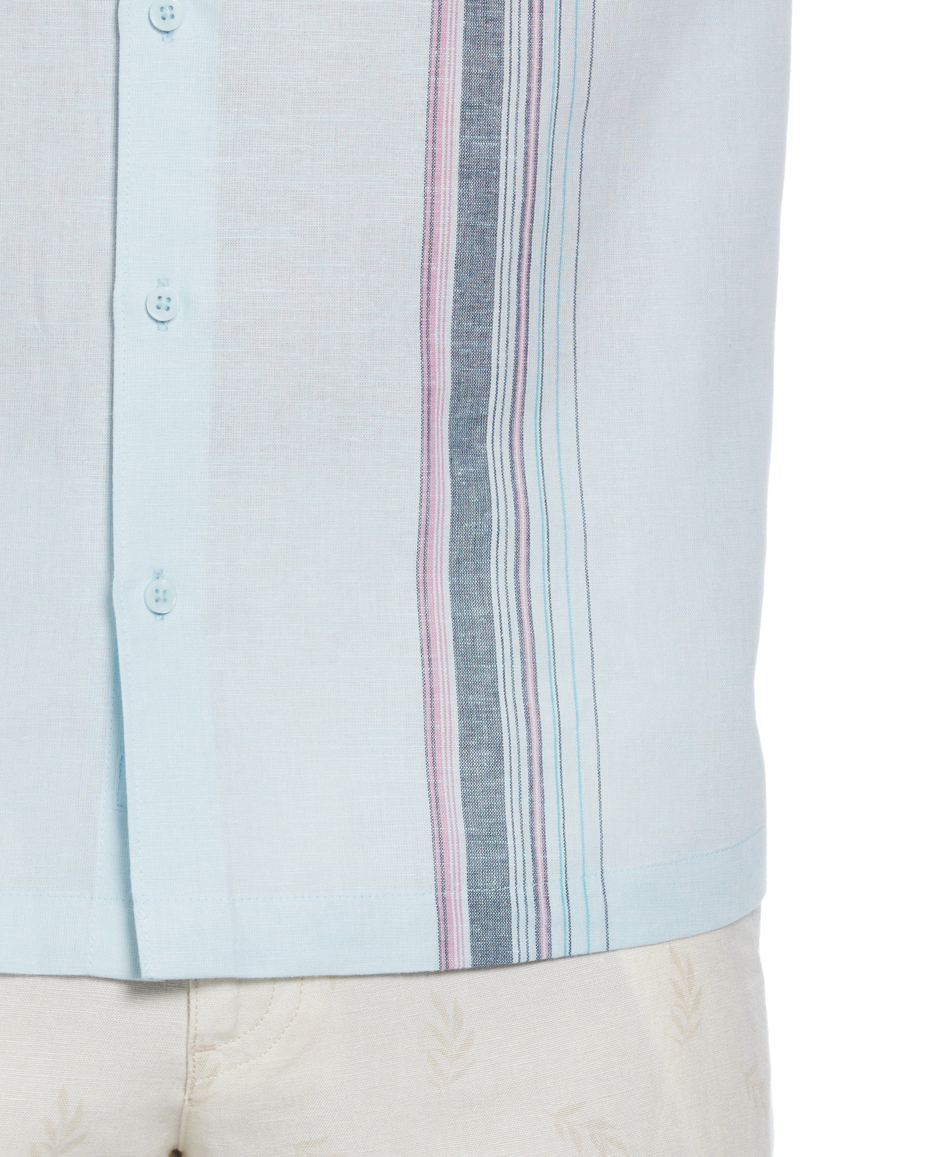 Linen Blend Stripe Panel Shirt - Image 4