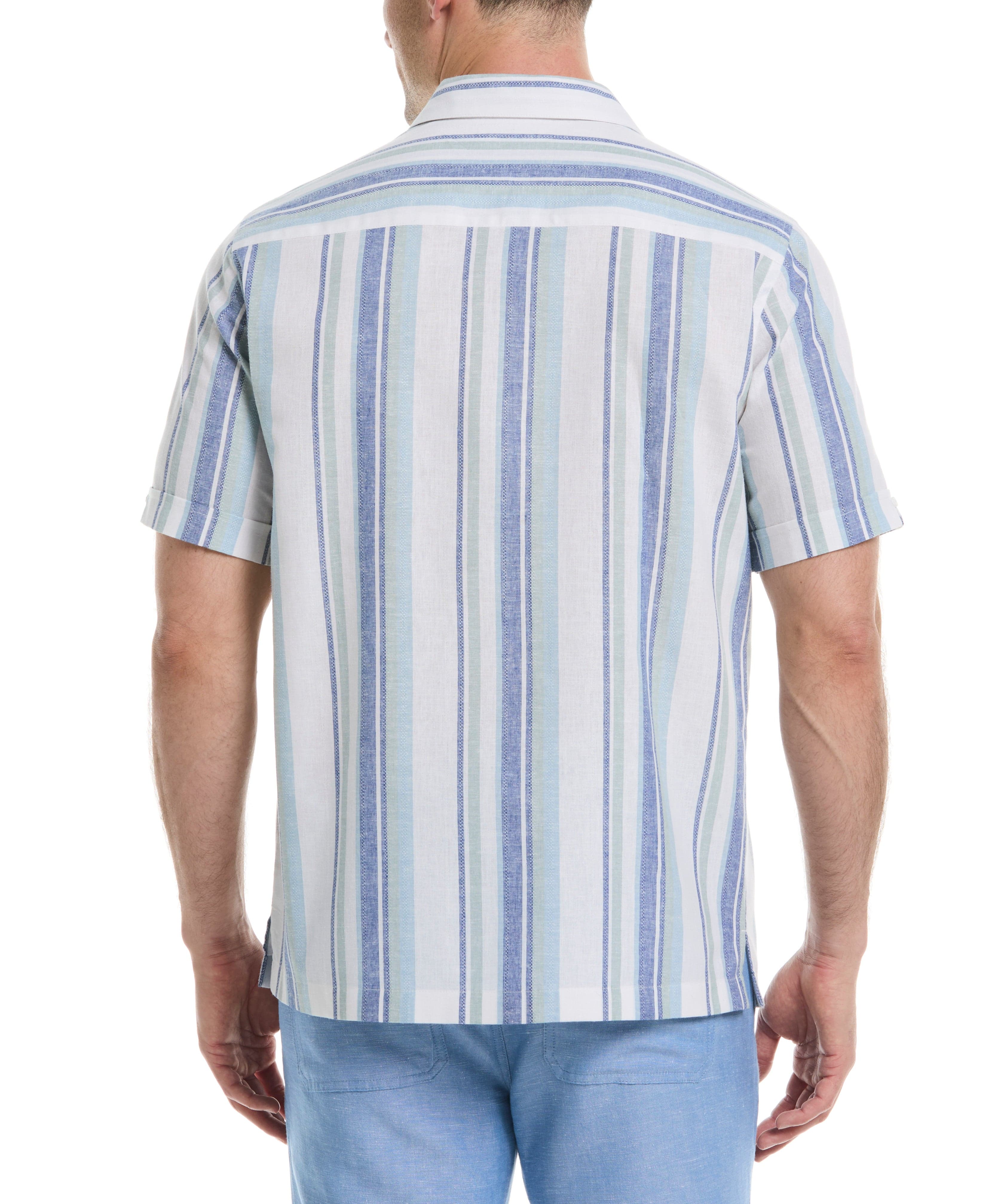 Linen Blend Striped Panel Shirt - Image 2