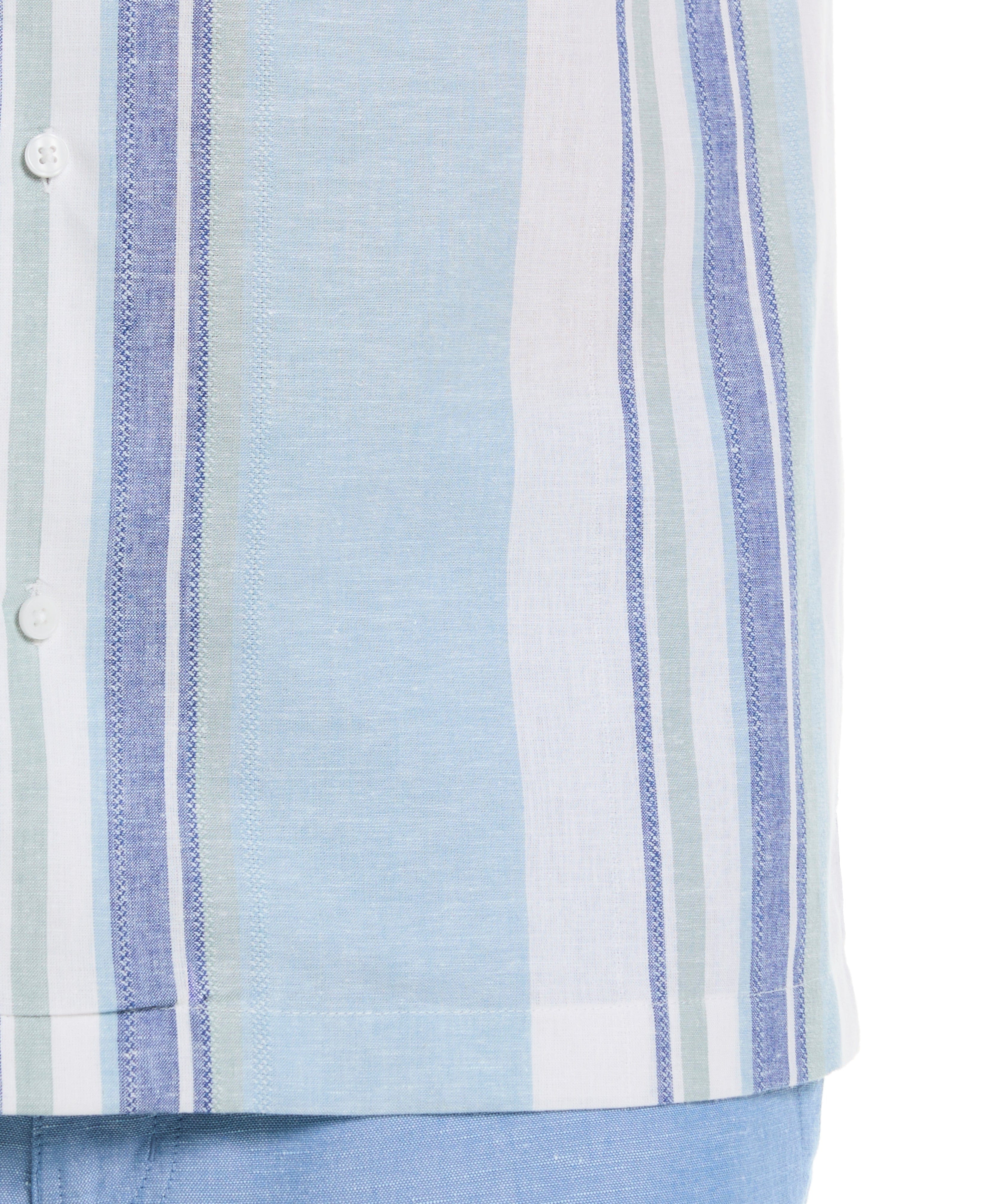 Linen Blend Striped Panel Shirt - Image 3