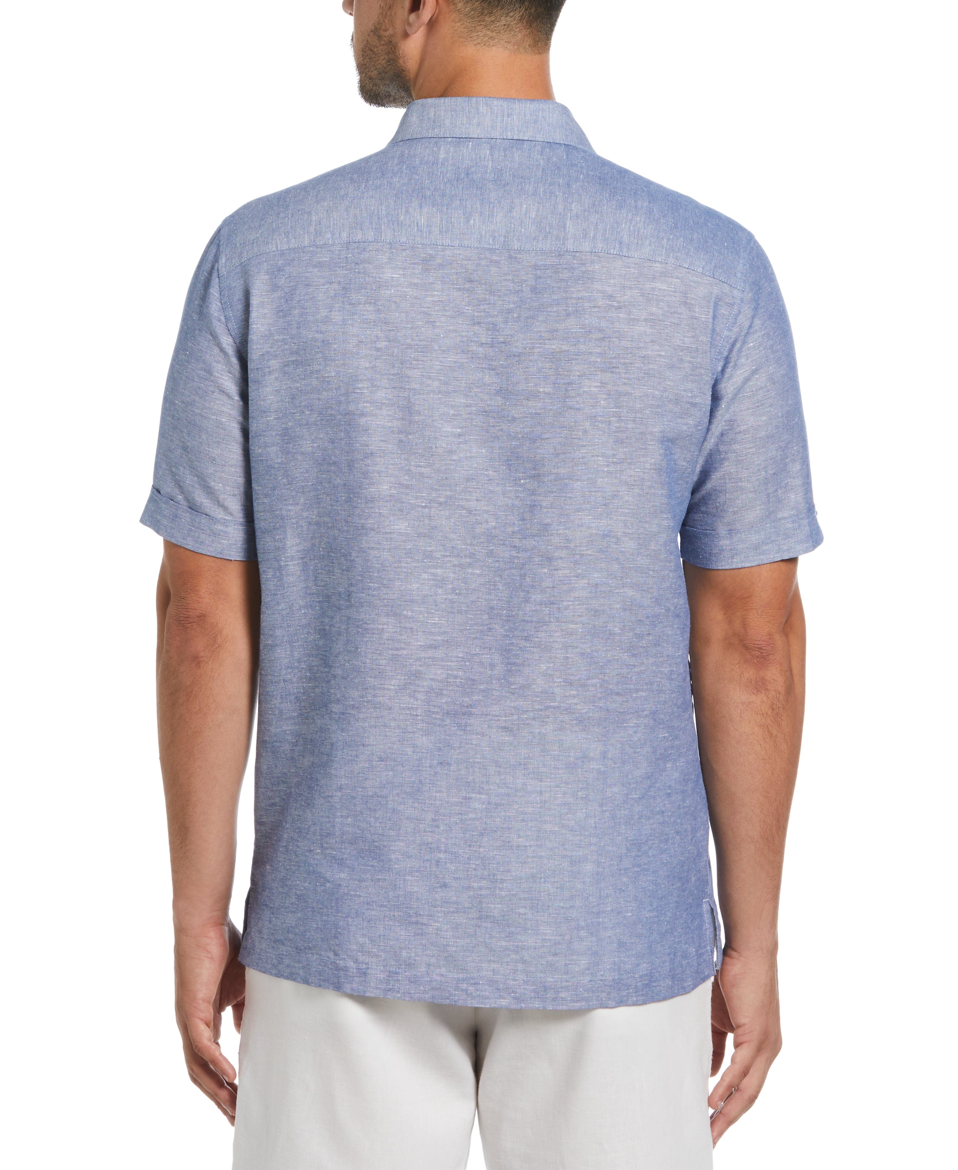 Linen Blend Textured Panel Shirt - Image 4